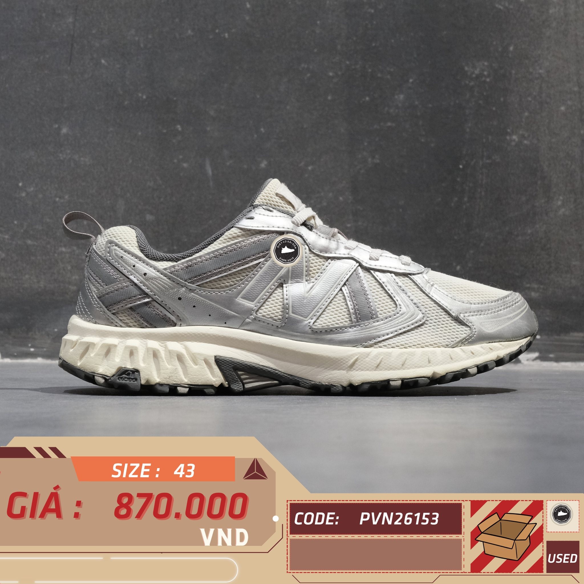 New Balance 410v5 Silver Grey - MT410CK5 - Size 43 - GIÀY 2HAND CHÍNH HÃNG PVN26153