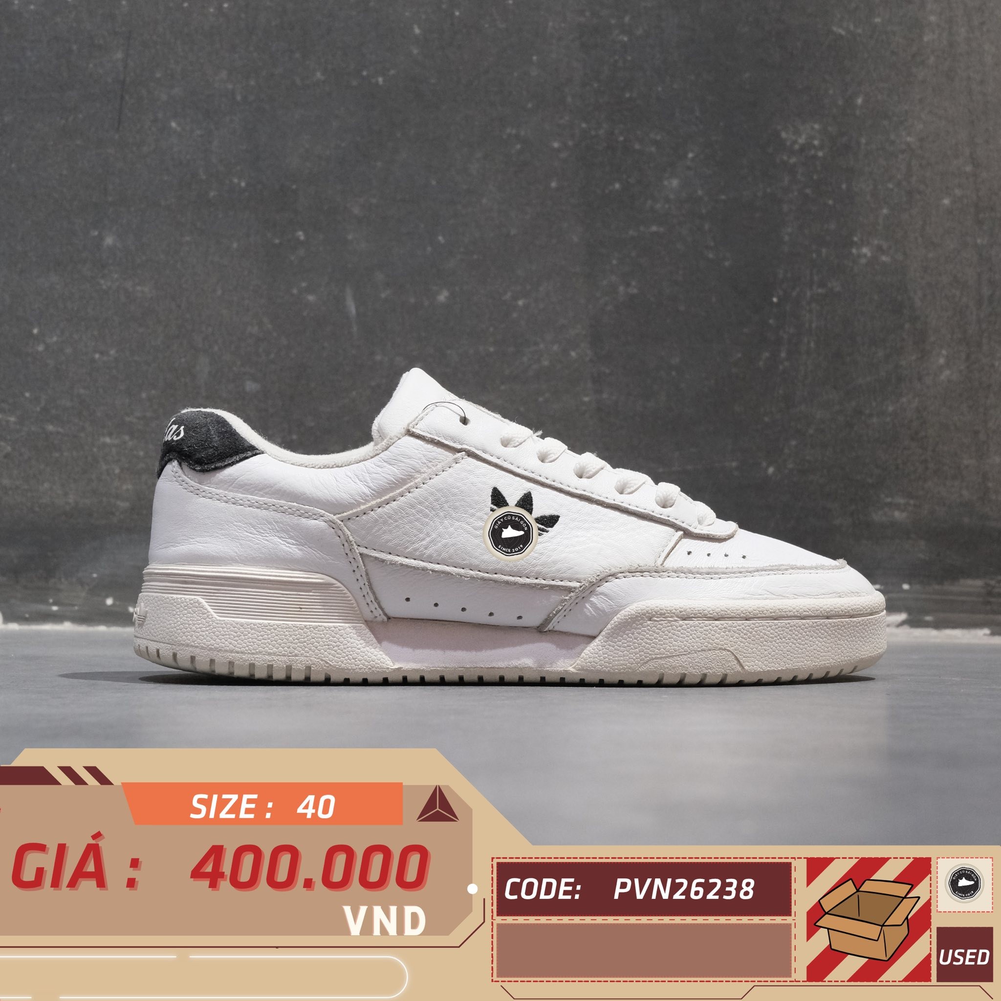 adidas Drop Step Low 'White Black' - IE8081 - Size 40 - GIÀY 2HAND CHÍNH HÃNG PVN26238