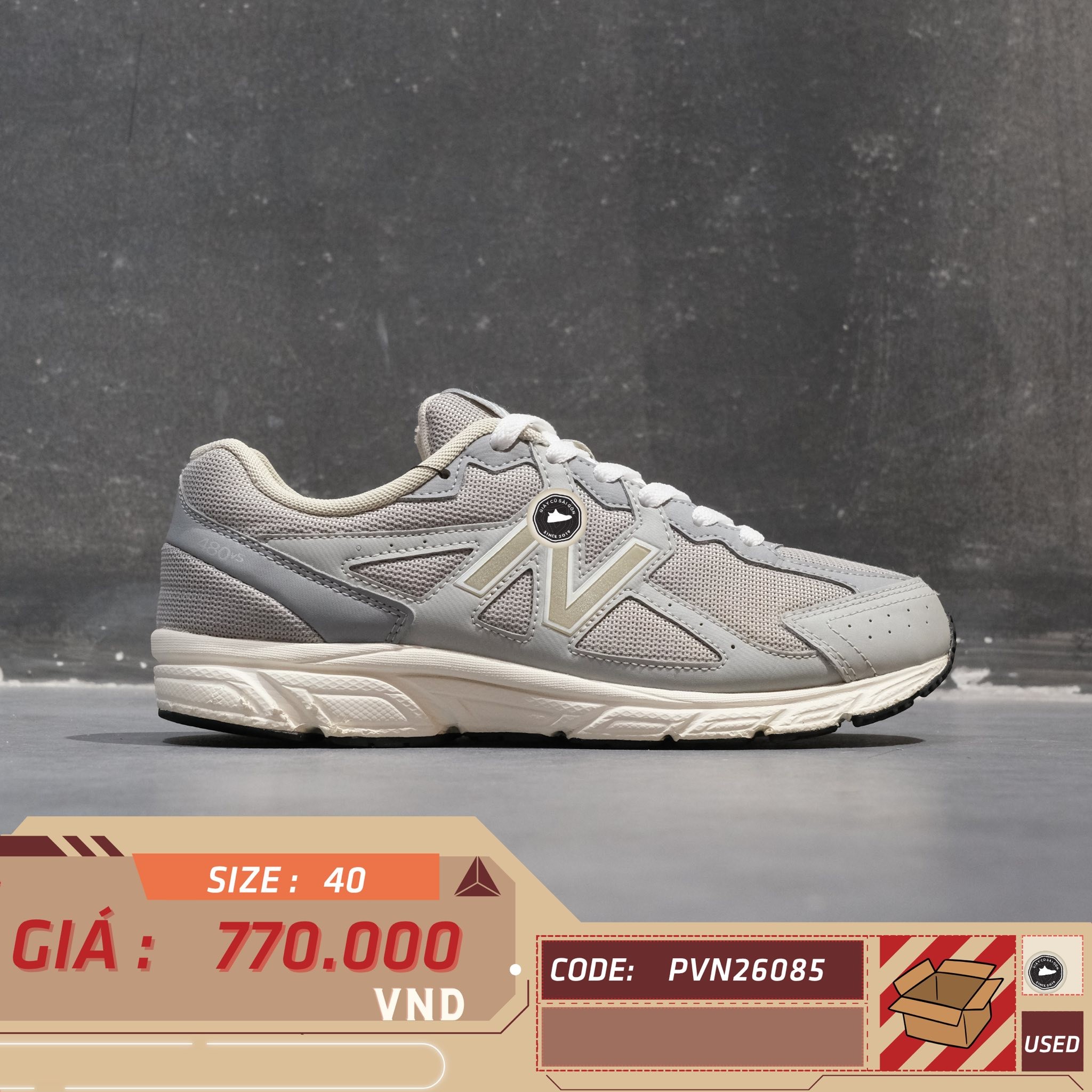 New Balance 480v5 Grey Silver - W480SG5 - Size 40 - GIÀY 2HAND CHÍNH HÃNG PVN26085