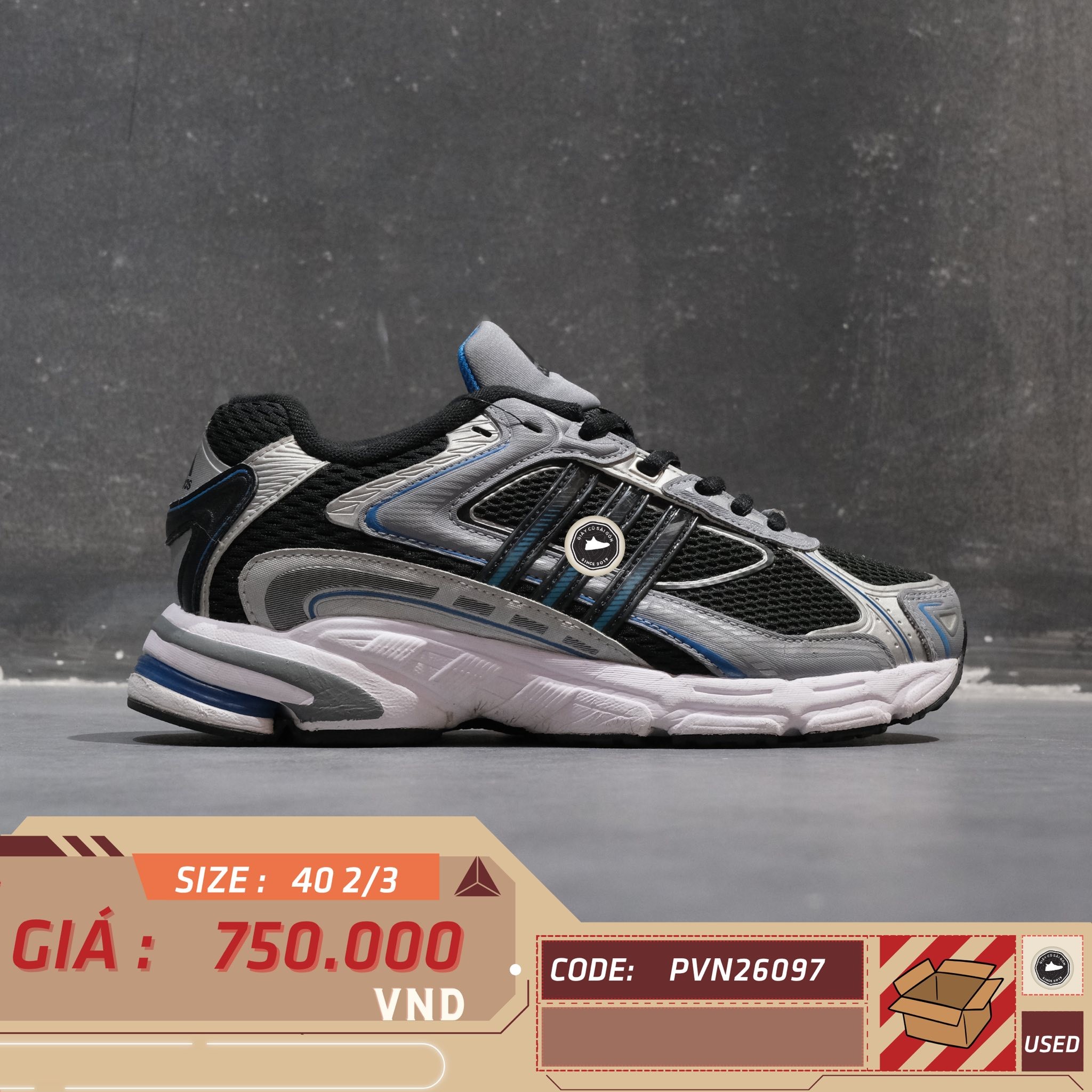 Adidas Response CL Core Black Bright Blue - ID0666 - Size 40 2/3 - GIÀY 2HAND CHÍNH HÃNG PVN26097