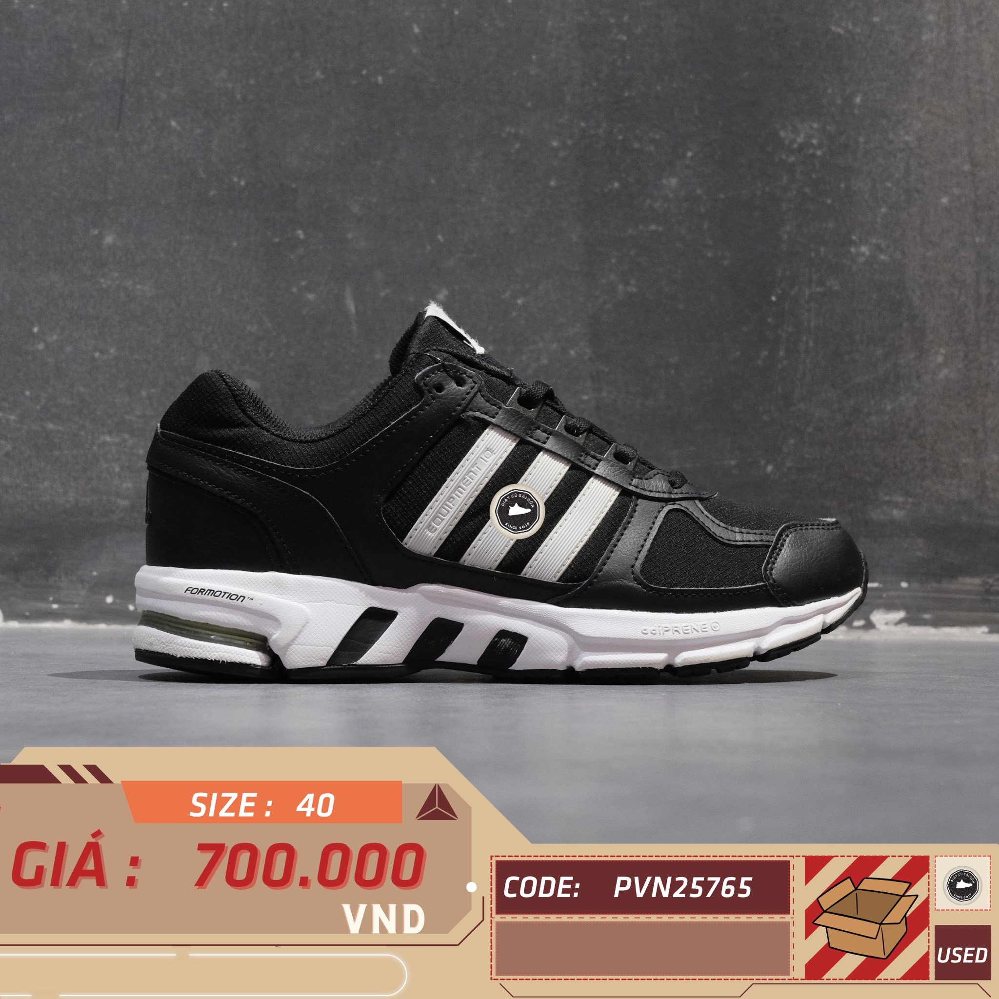 adidas Equipment 10 U Black White - FW9995 - Size 40 - GIÀY 2HAND CHÍNH HÃNG PVN25765