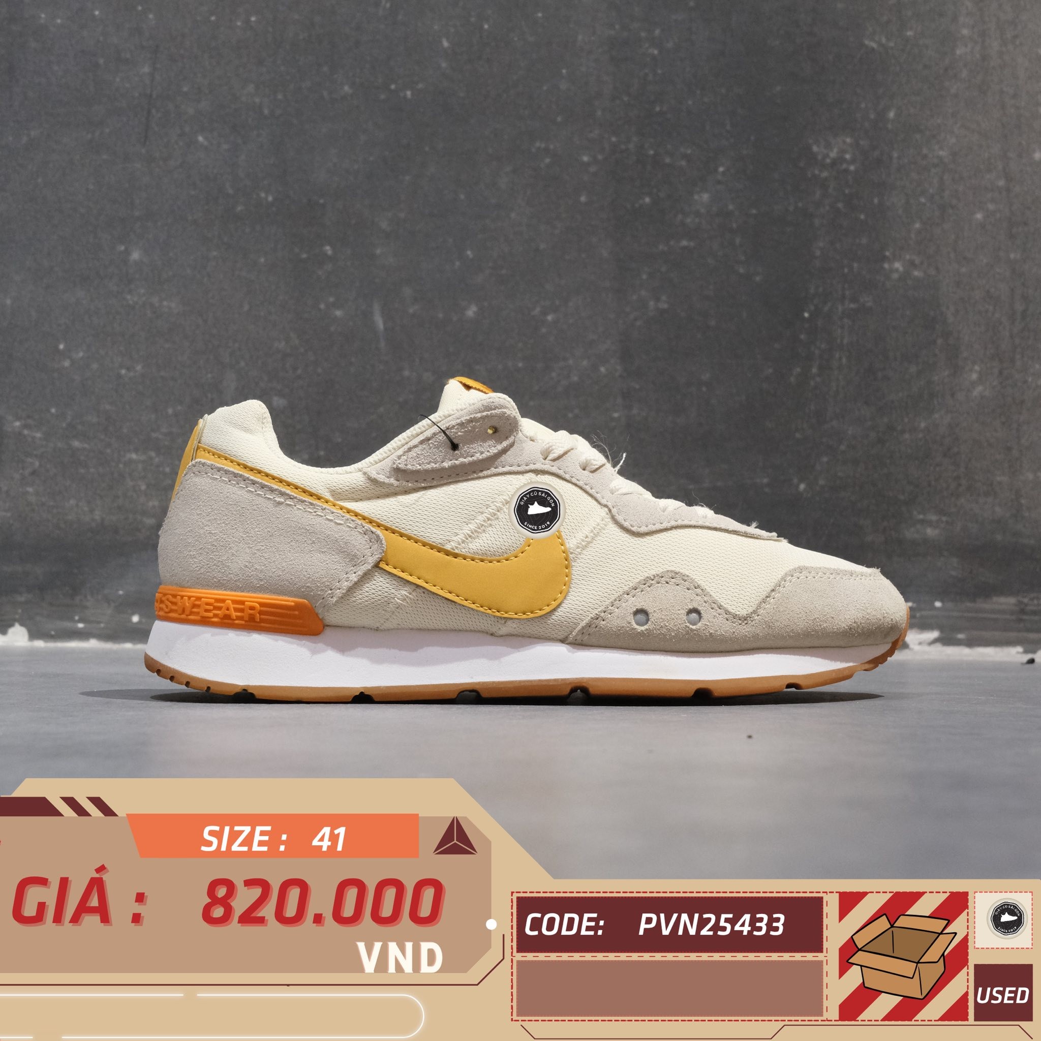 Nike Venture Runner Coconut Milk University Gold - CK2944-100 - Size 41 - GIÀY 2HAND CHÍNH HÃNG PVN25433