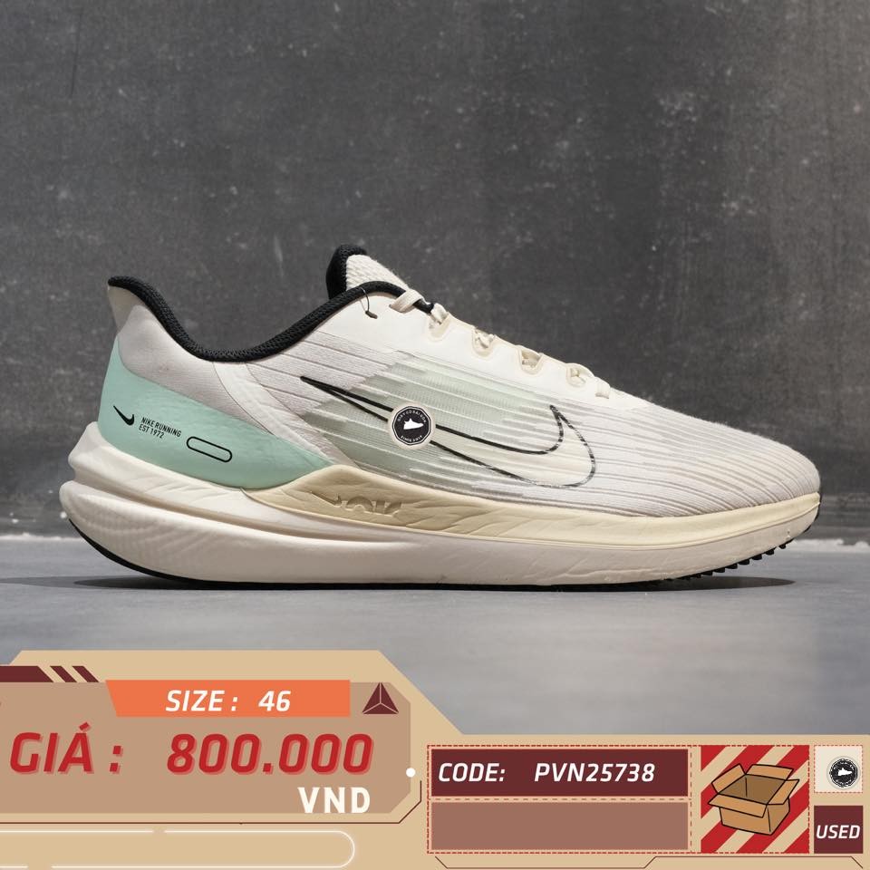 Nike Air Zoom Winflo 9 Light Bone Mint Foam - DV9121-011 - Size 46 - GIÀY 2HAND CHÍNH HÃNG PVN25738