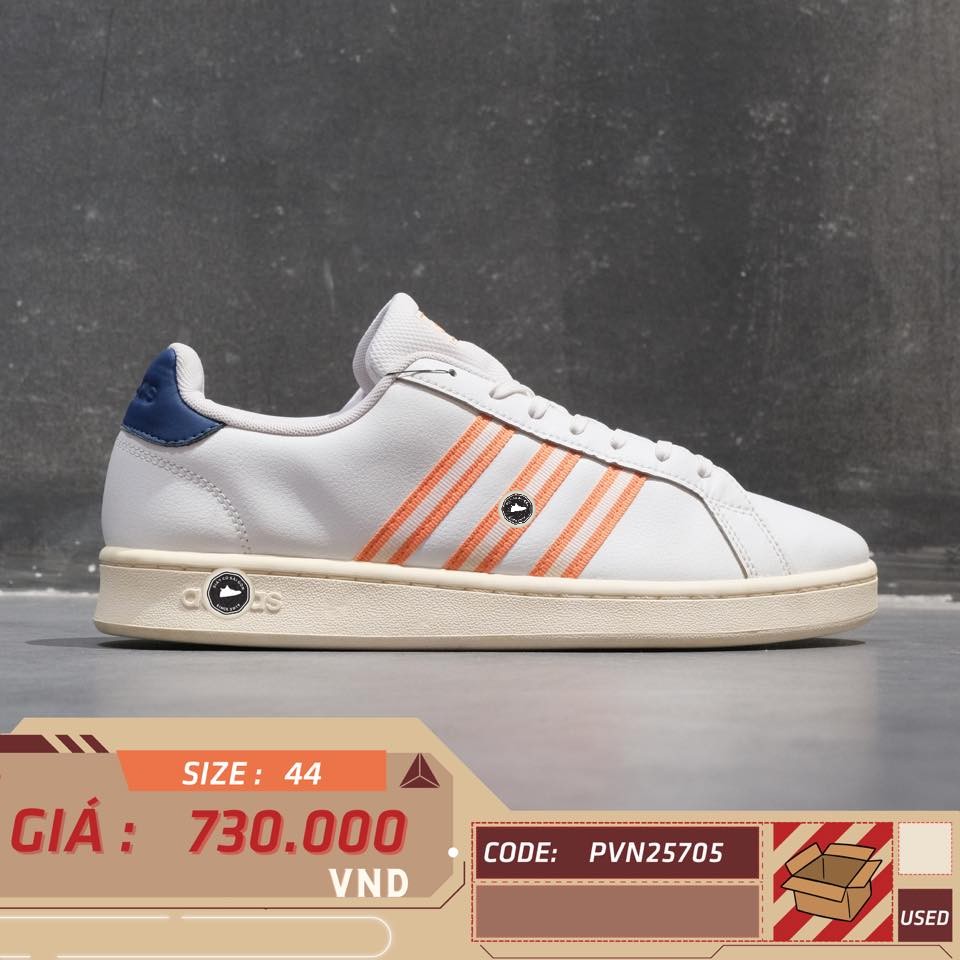 adidas Grand Court White Signal Orange - EH2058 - Size 44 - GIÀY 2HAND CHÍNH HÃNG PVN25705