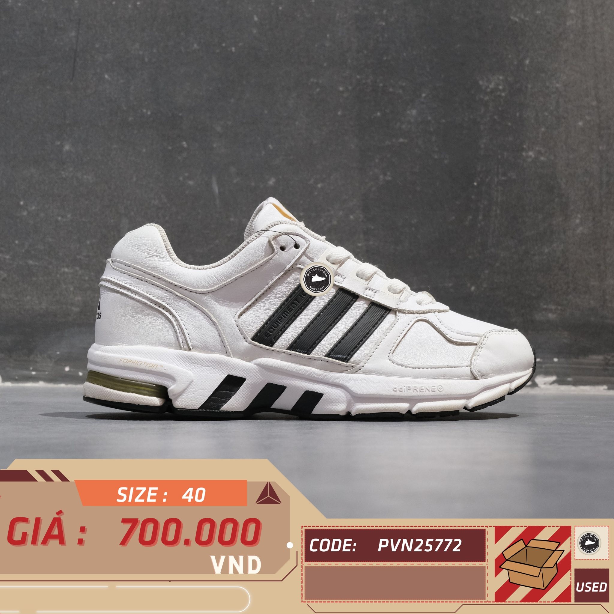 Adidas Equipment 10 Leather White Black - FU8348 - Size 40 - GIÀY 2HAND CHÍNH HÃNG PVN25772