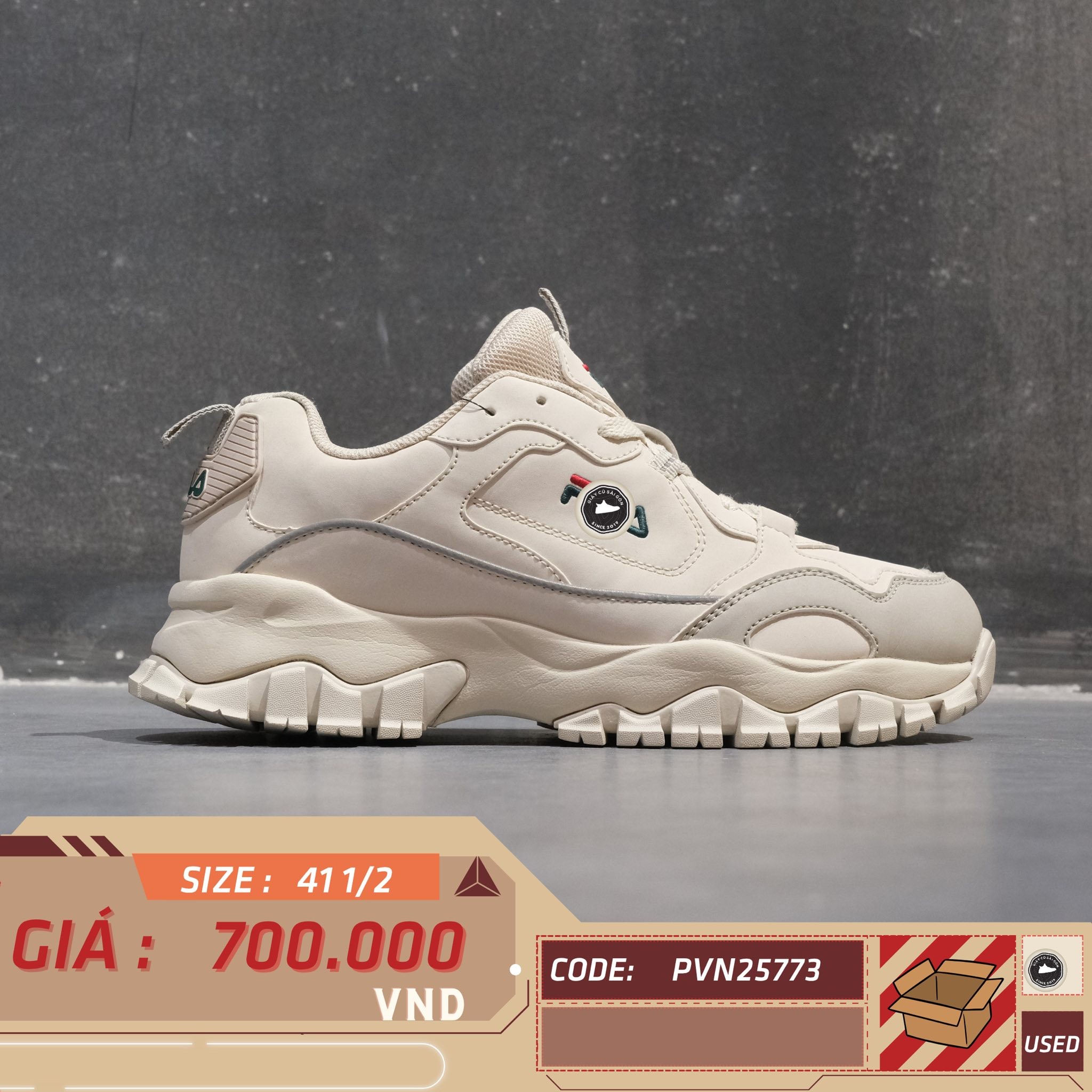 Fila Oakmont TR Beige - 1RM02020D-920 - Size 41.5 - GIÀY 2HAND CHÍNH HÃNG PVN25773