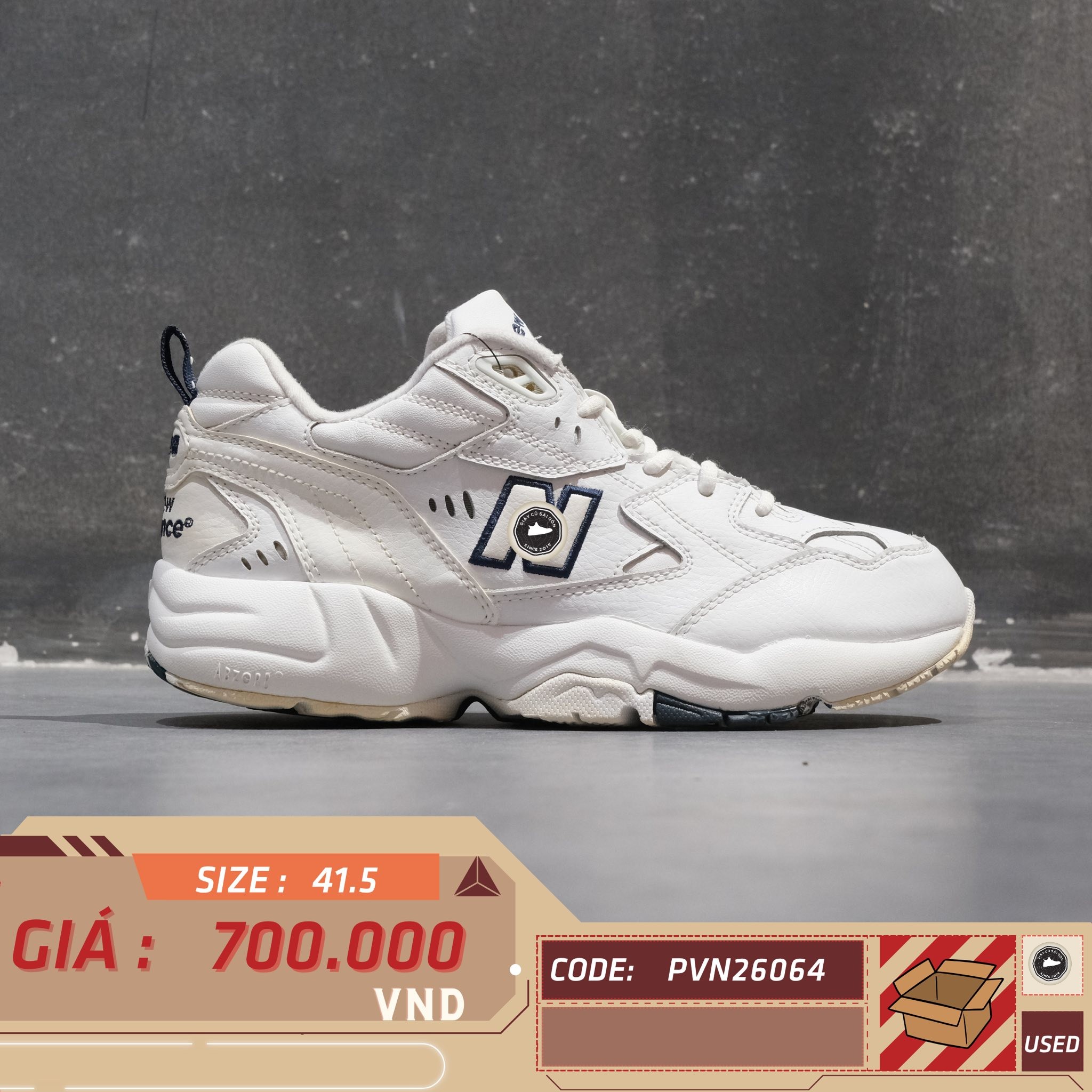 New Balance 608v5 White Navy - WX608WT - Size 41.5 - GIÀY 2HAND CHÍNH HÃNG PVN26064