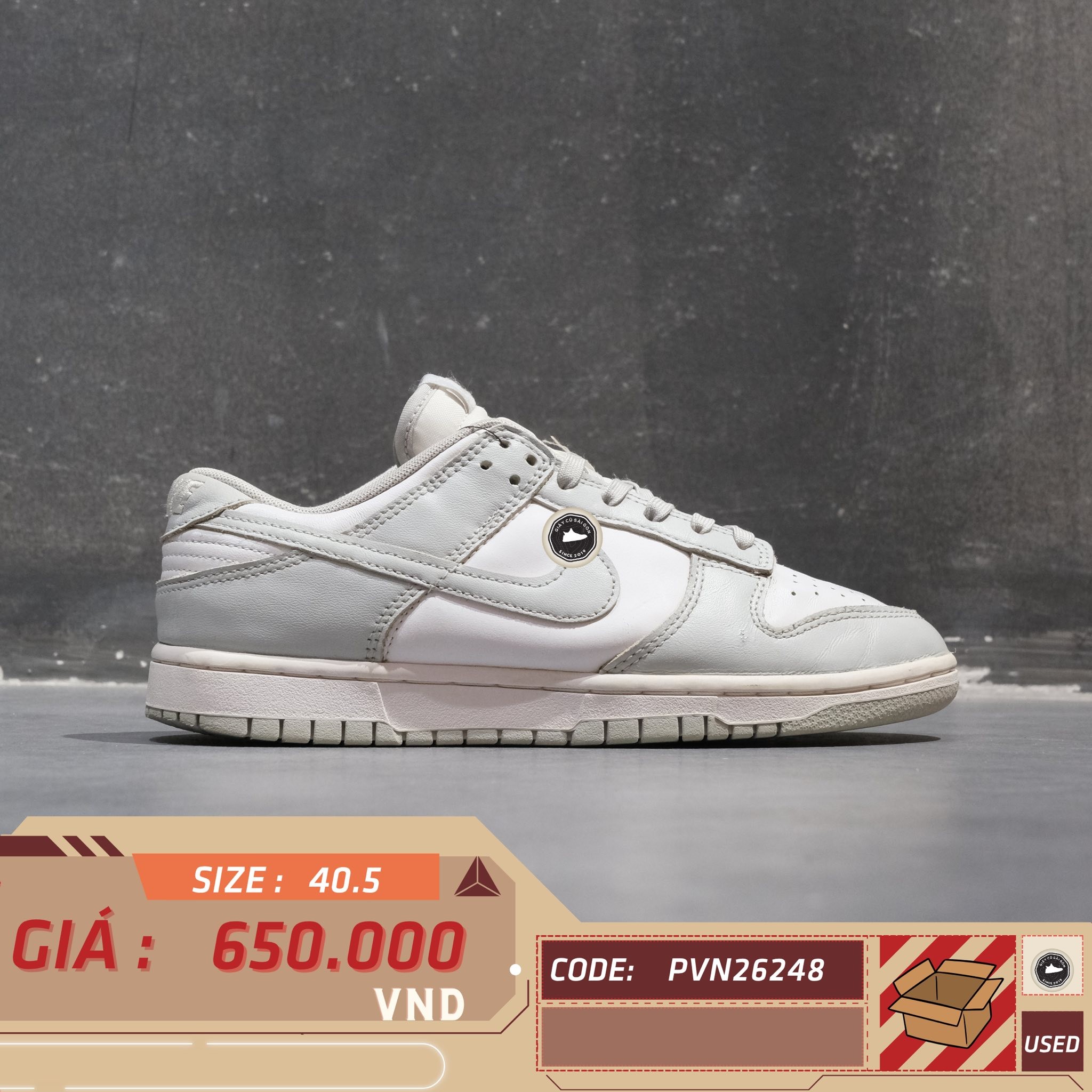 Nike Dunk Low Grey Fog - DD1391-103 - Size 40.5 - GIÀY 2HAND CHÍNH HÃNG PVN26248