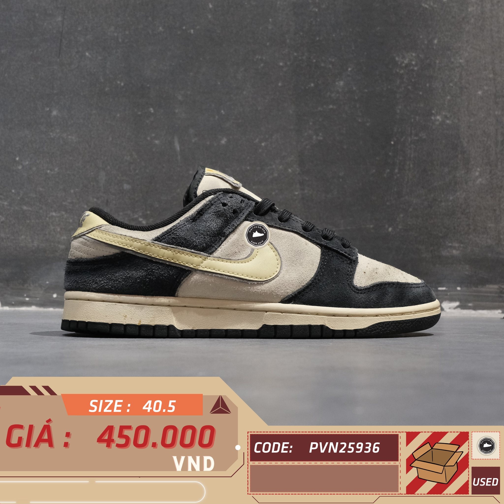Nike Dunk Low LX Black Suede - DV3054-001 - Size 40.5 - GIÀY 2HAND CHÍNH HÃNG PVN25936