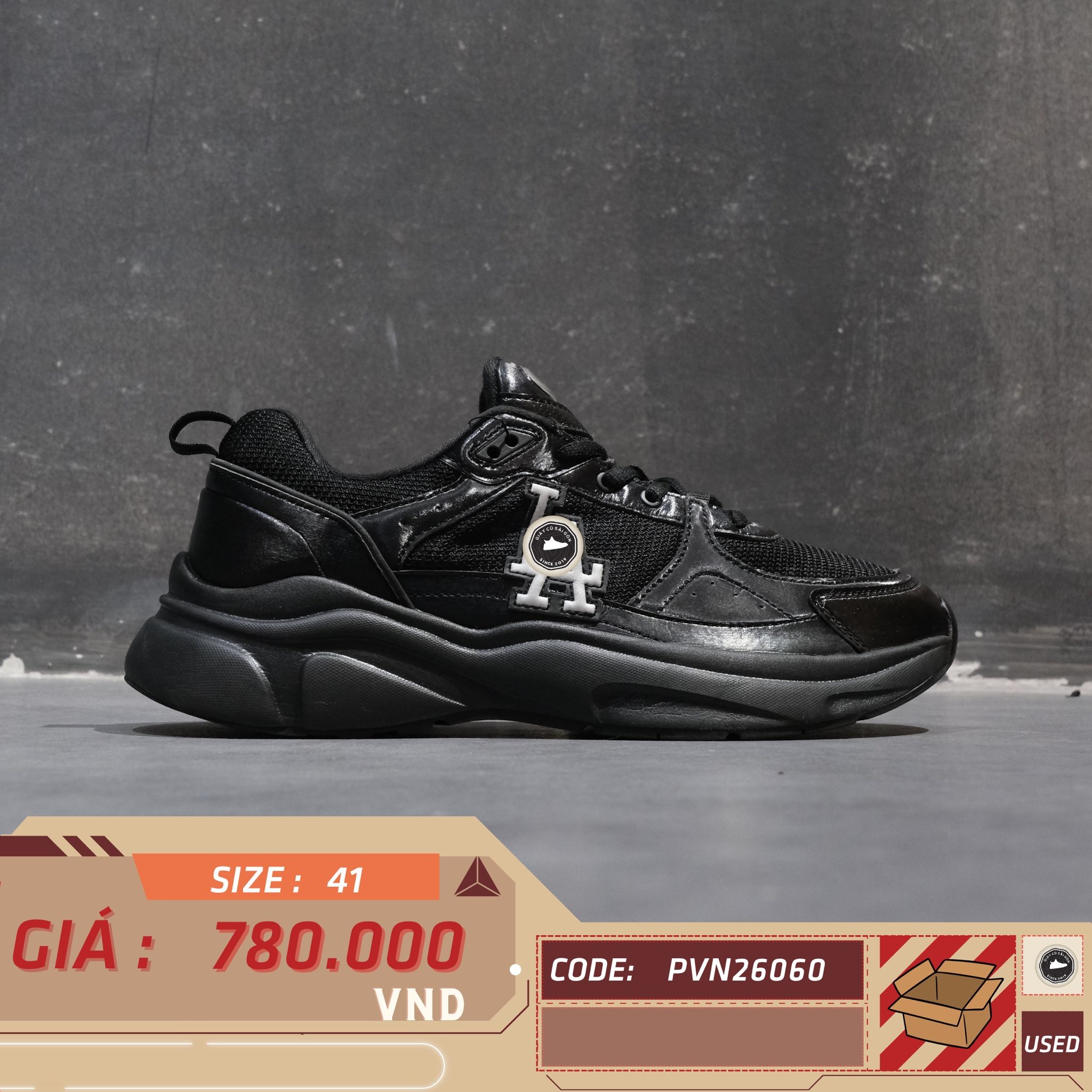MLB Fastball Chunky Los Angeles Dodgers Black - 3ARNFSB4N - Size 41 - GIÀY 2HAND CHÍNH HÃNG PVN26060