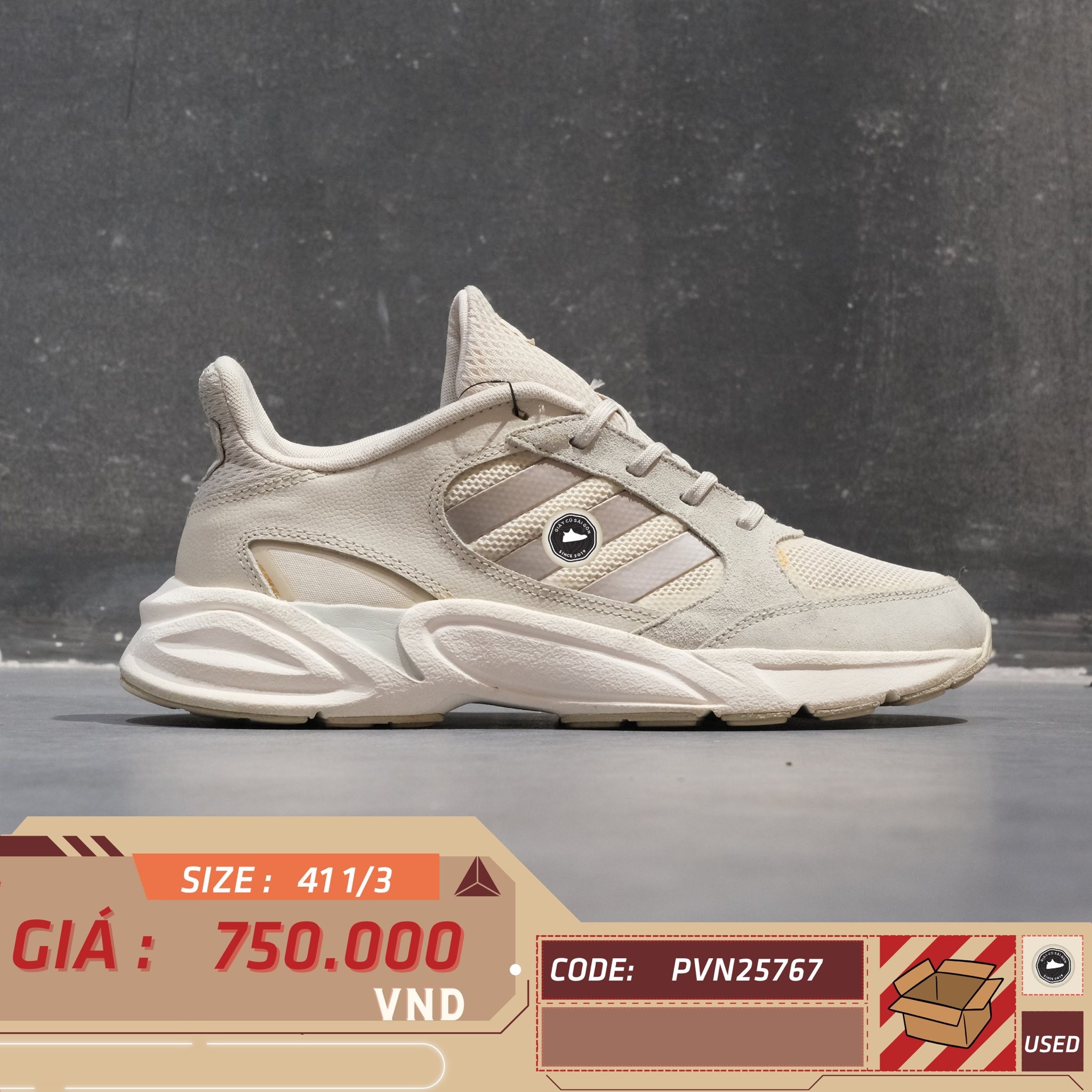 Adidas Valerance Off White - EE9908 - Size 41 1/3 - GIÀY 2HAND CHÍNH HÃNG PVN25767
