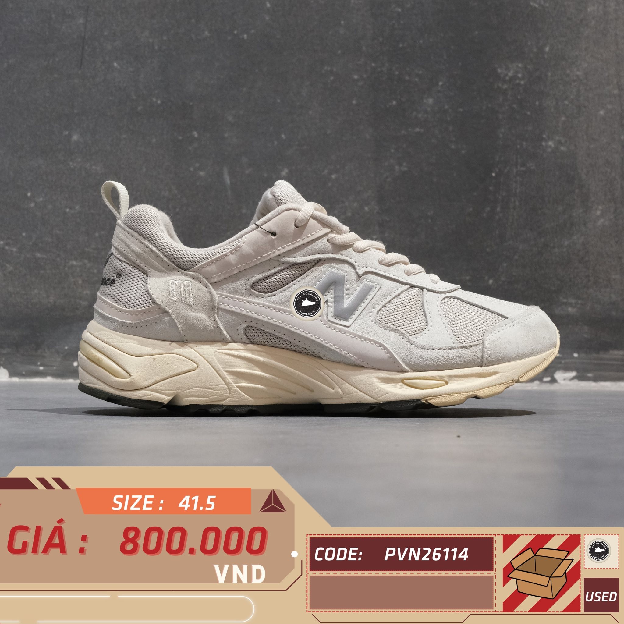New Balance 878 Light Grey - CM878MA1 - Size 41.5 - GIÀY 2HAND CHÍNH HÃNG PVN26114