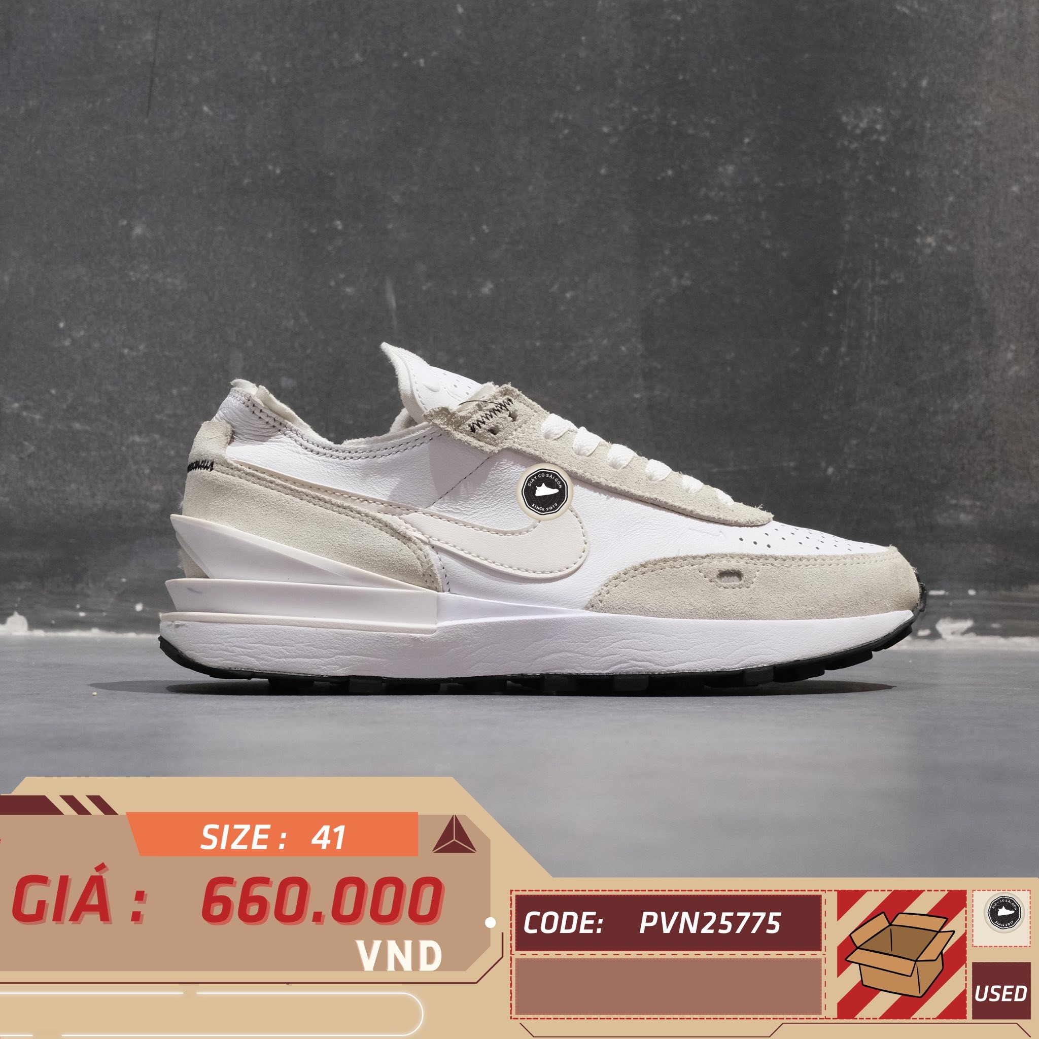 Nike Waffle One Leather 'White Phantom' - DX9428-100 - Size 40 - GIÀY 2HAND CHÍNH HÃNG PVN25775
