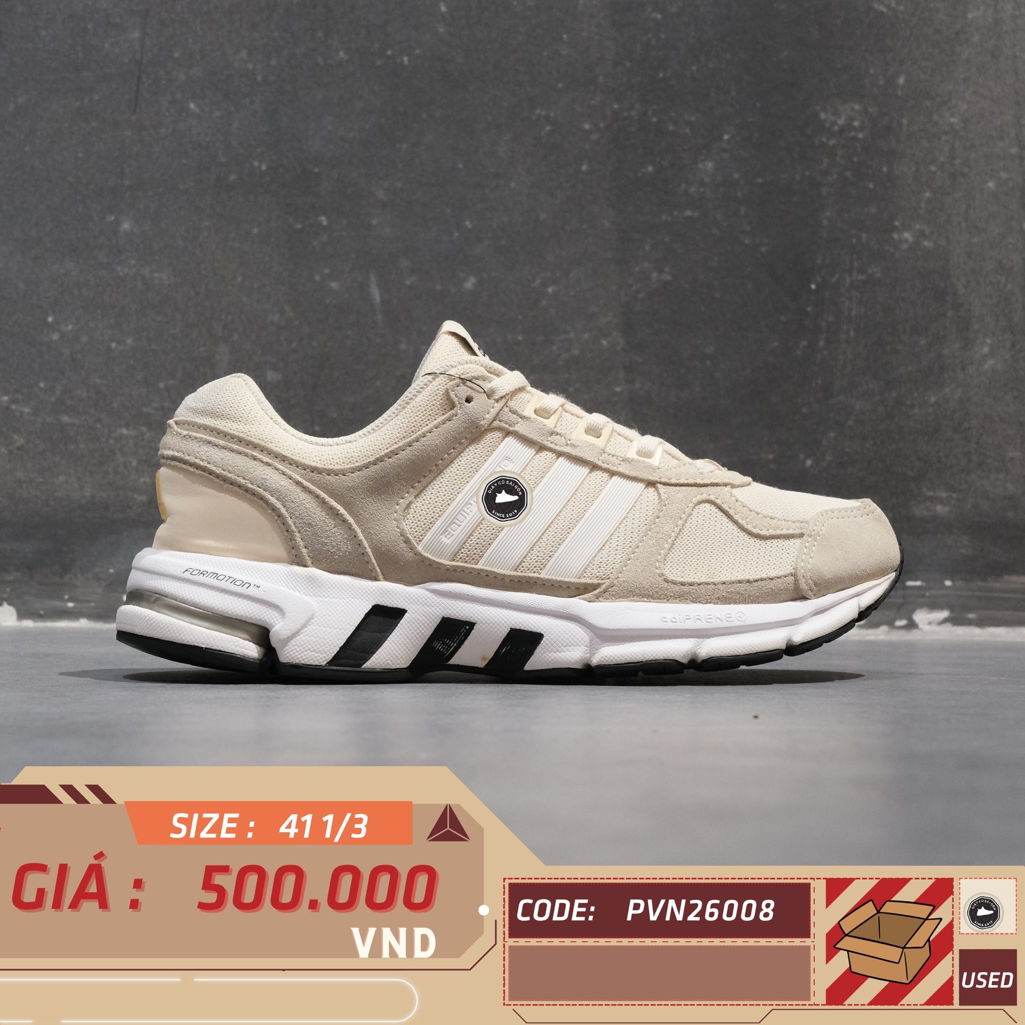 Adidas Equipment 10 Beige Comfort - GX8529 - Size 41 1/3 - GIÀY 2HAND CHÍNH HÃNG PVN26008
