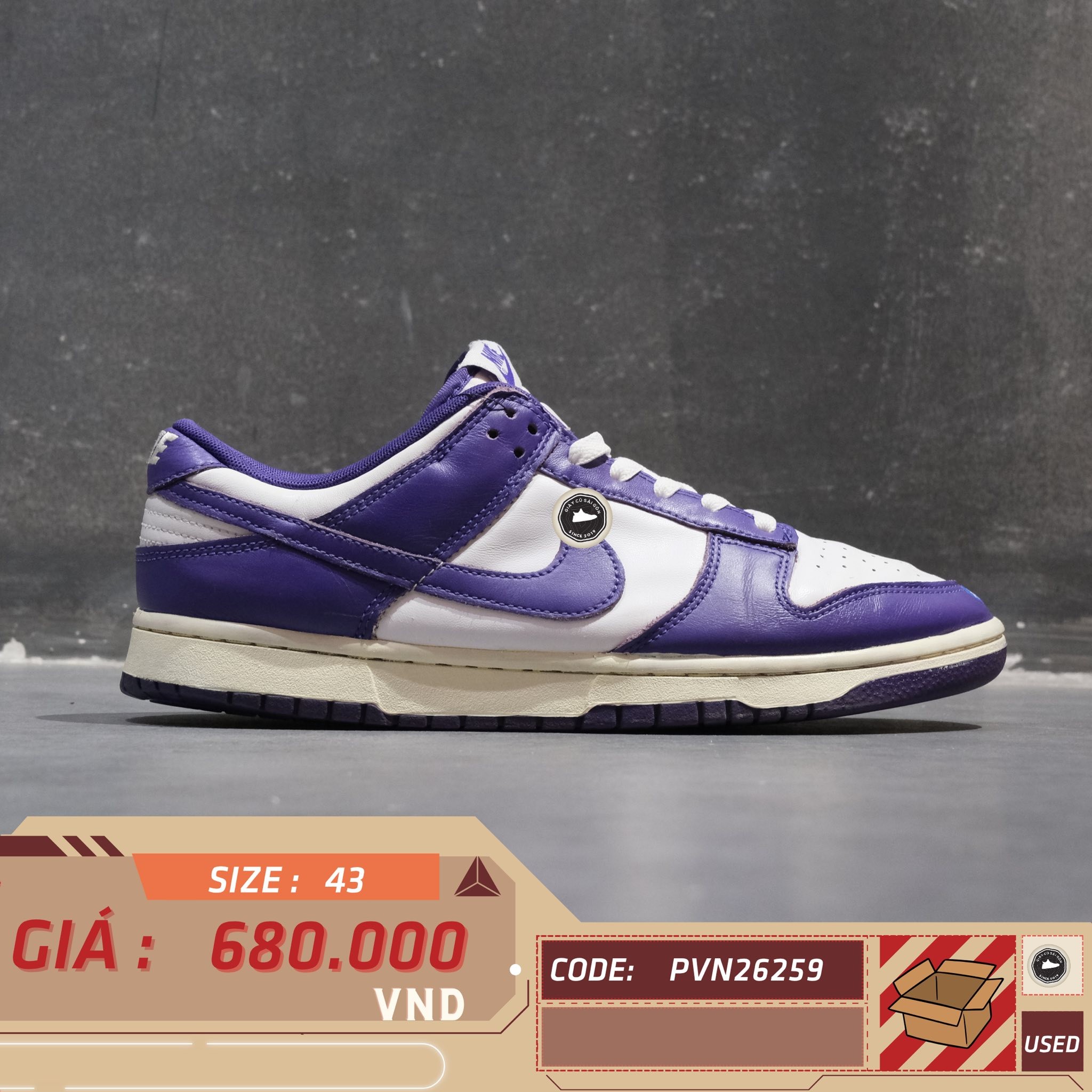 Nike Dunk Low Championship Court Purple - DD1391-104 - Size 43 - GIÀY 2HAND CHÍNH HÃNG PVN26259