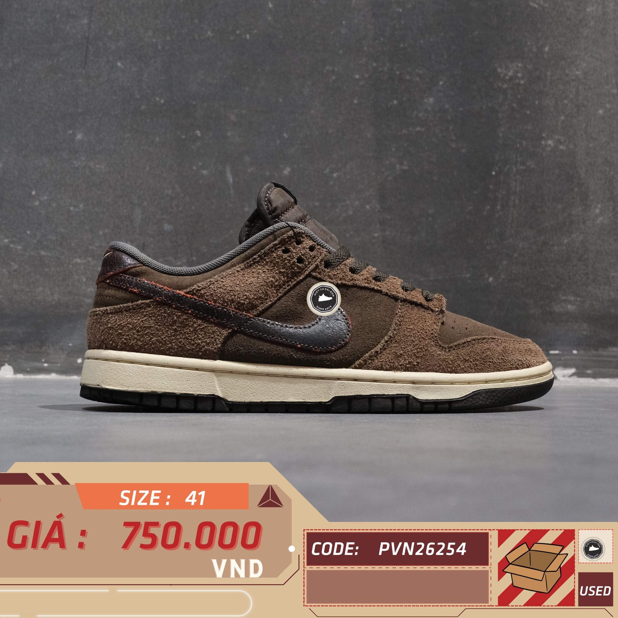 Nike Dunk Low Baroque Brown - DQ8801-200 - Size 41 - GIÀY 2HAND CHÍNH HÃNG PVN26254