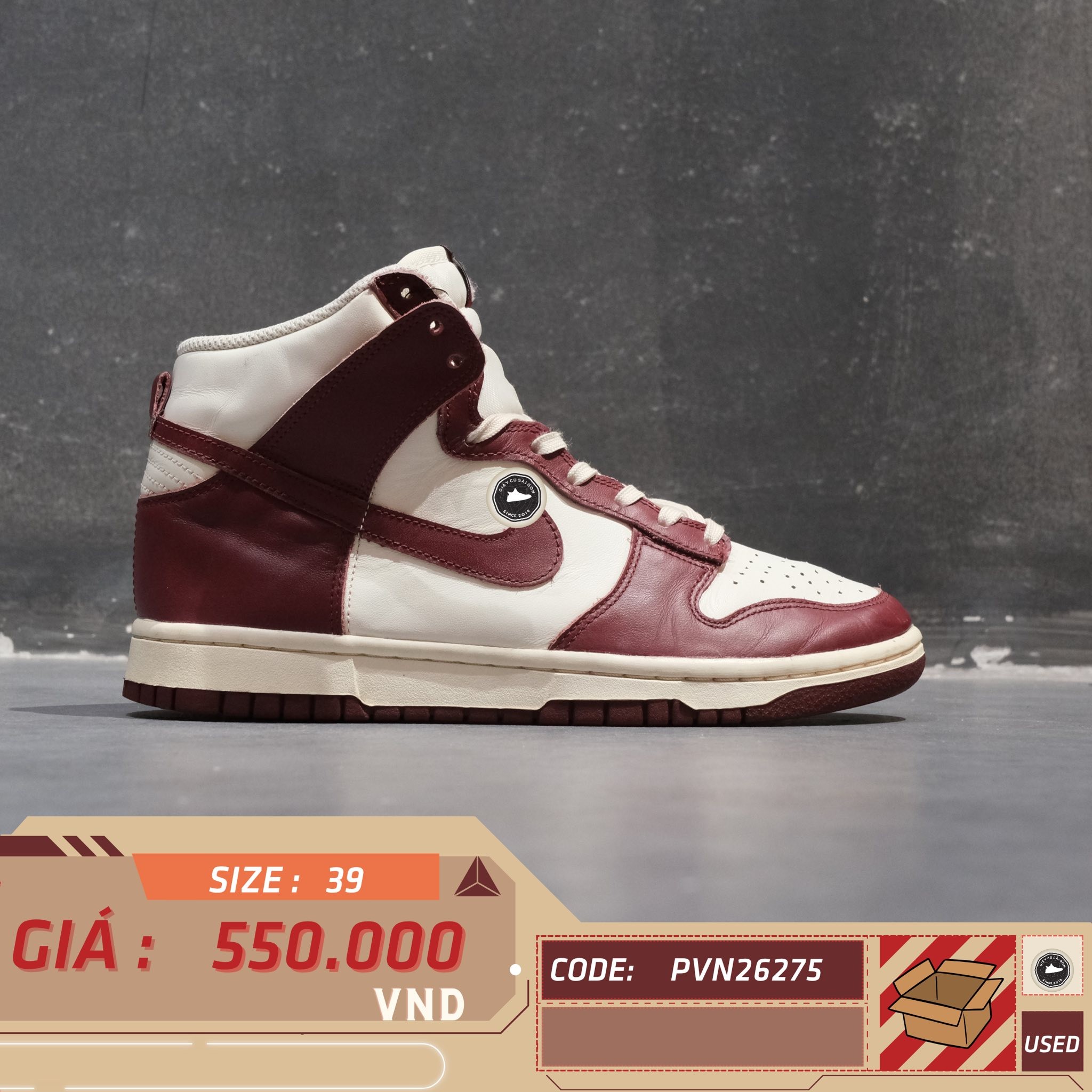 Nike Dunk High Team Red - DD1869-101 - Size 39 - GIÀY 2HAND CHÍNH HÃNG PVN26275
