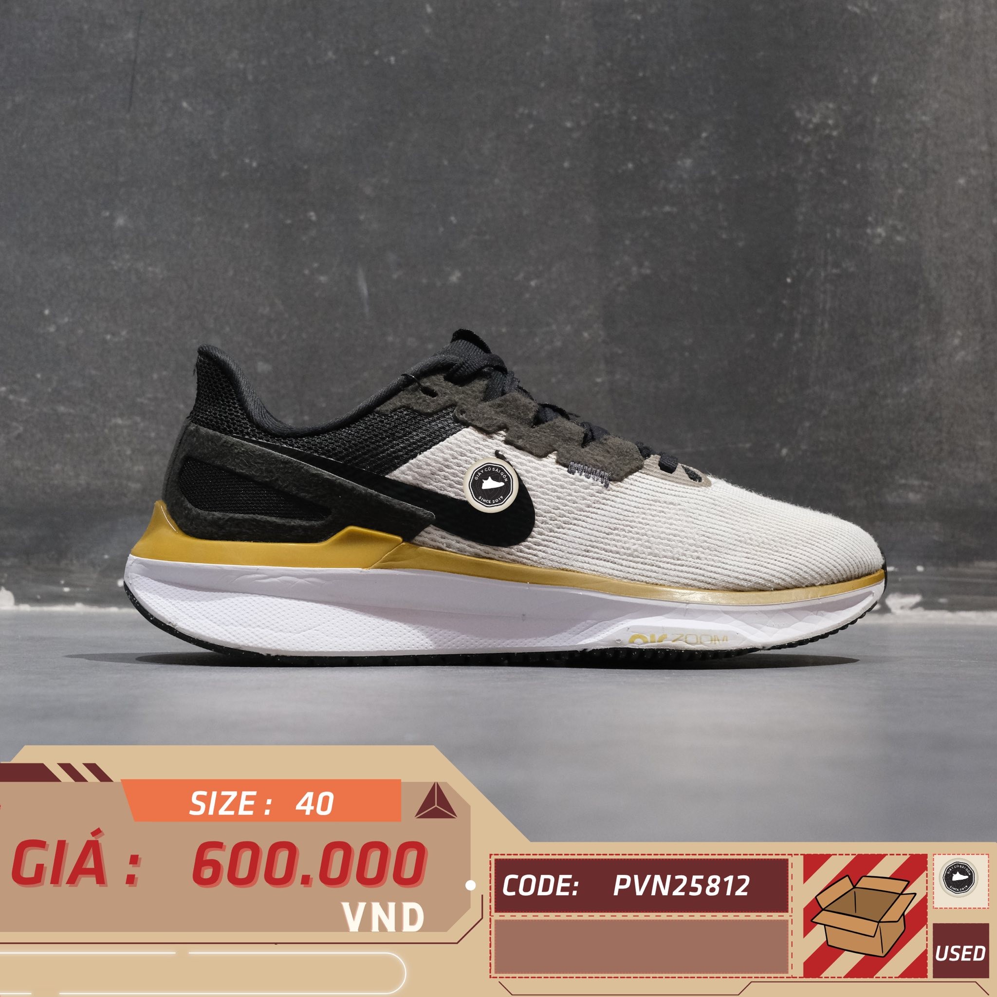 Nike Air Zoom Structure 25 'Summit White Bronzine' - DJ7883-103 - Size 40 - GIÀY 2HAND CHÍNH HÃNG PVN25812