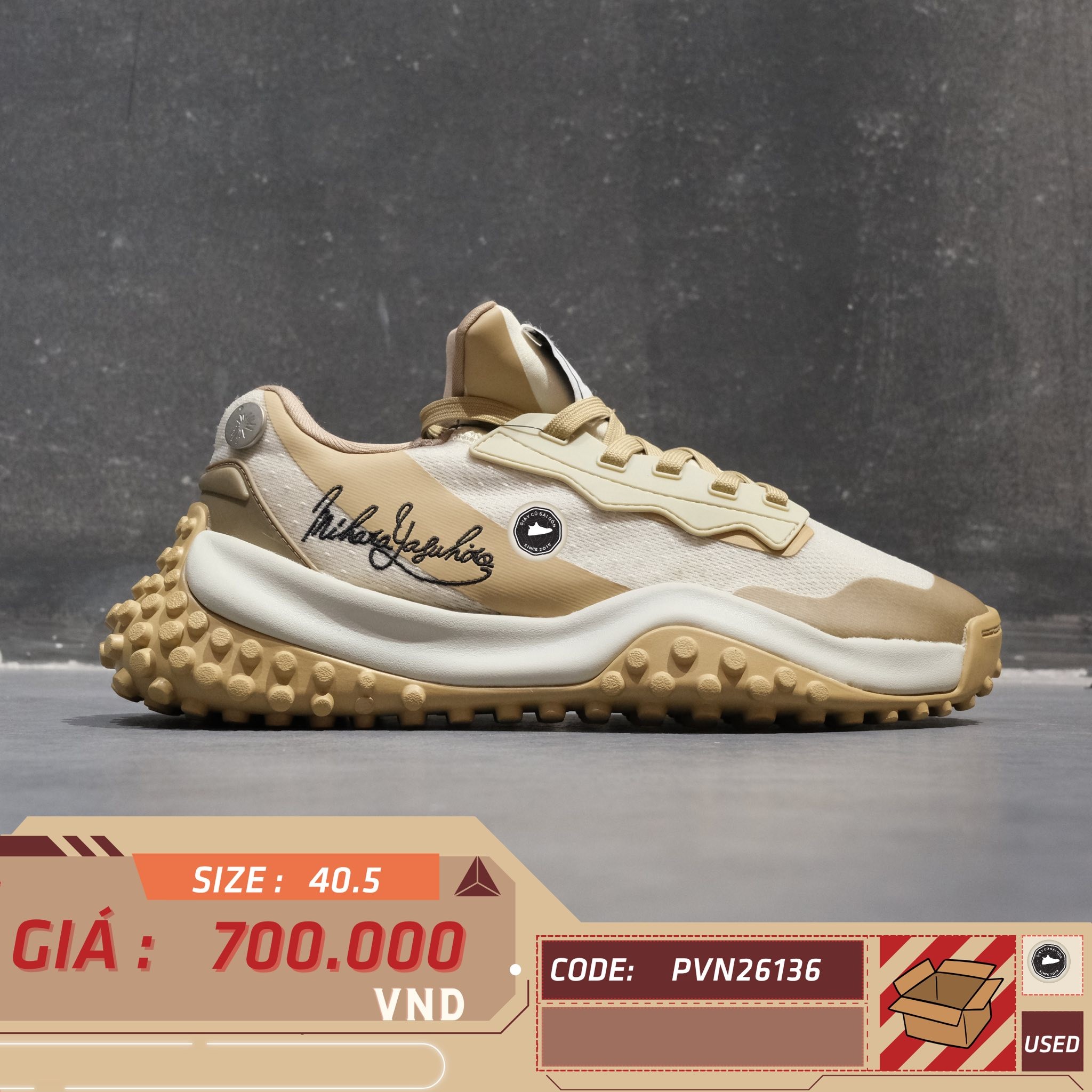 Fila x Maison Mihara Yasuhiro FM1 'Beige' - F12M124138FSS - Size 40.5 - GIÀY 2HAND CHÍNH HÃNG PVN26136