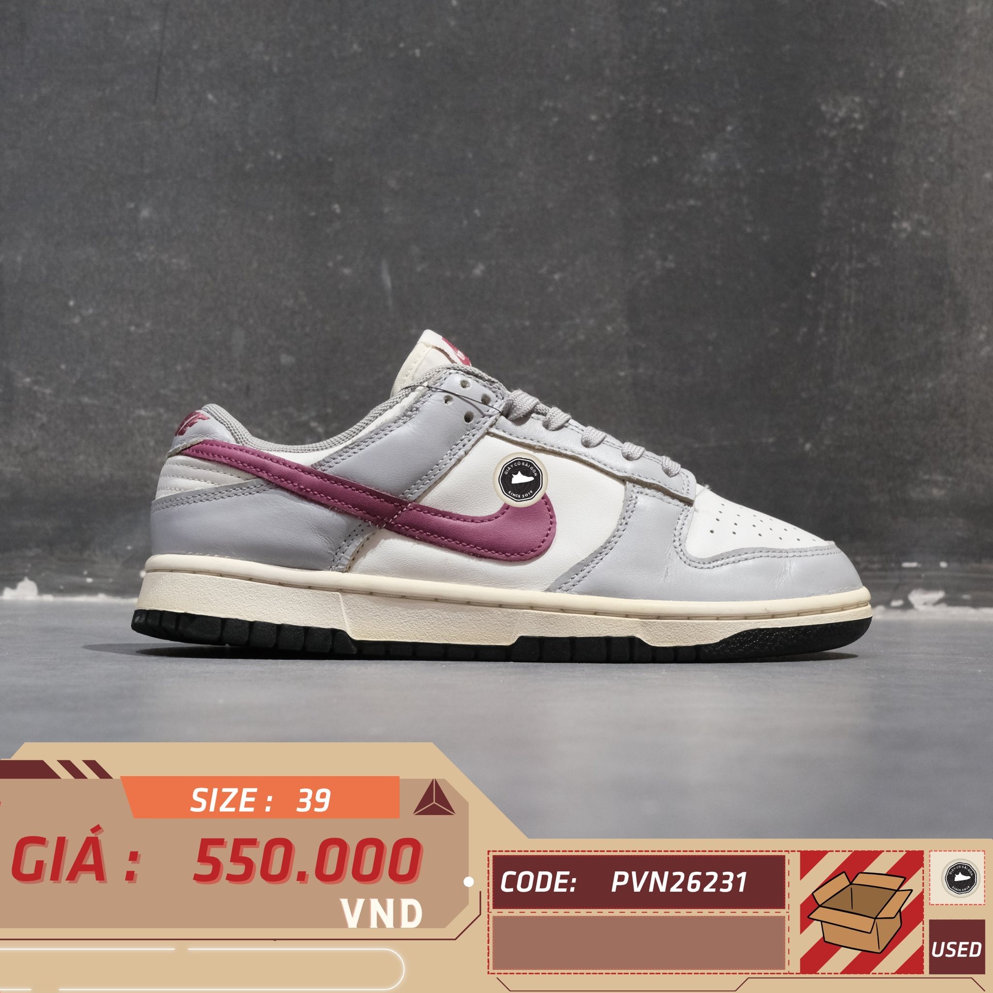 Nike Dunk Low Pale Ivory Redwood - DD1503-122 - Size 39 - GIÀY 2HAND CHÍNH HÃNG PVN26231