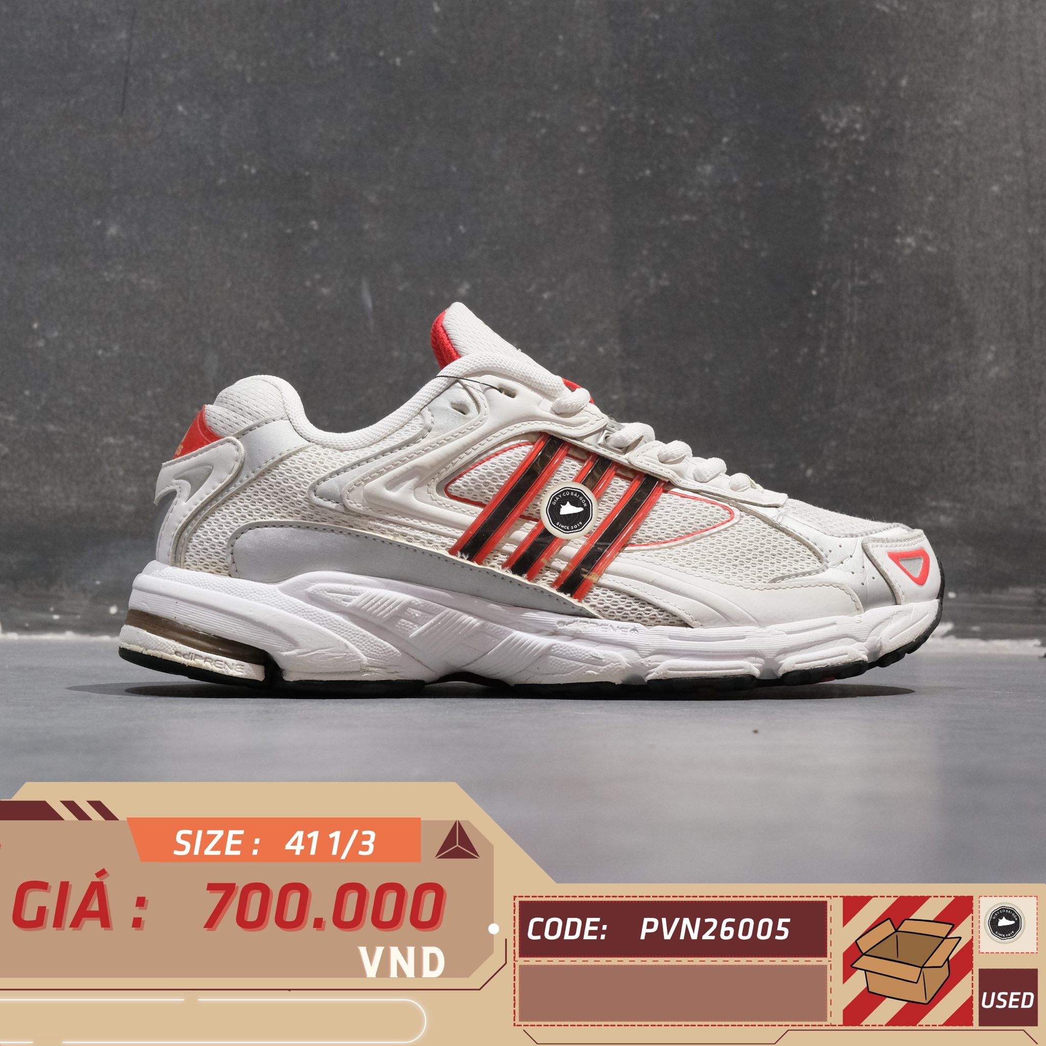Adidas Response CL White Solar Red - GX2506 - Size 41 1/3 - GIÀY 2HAND CHÍNH HÃNG PVN26005