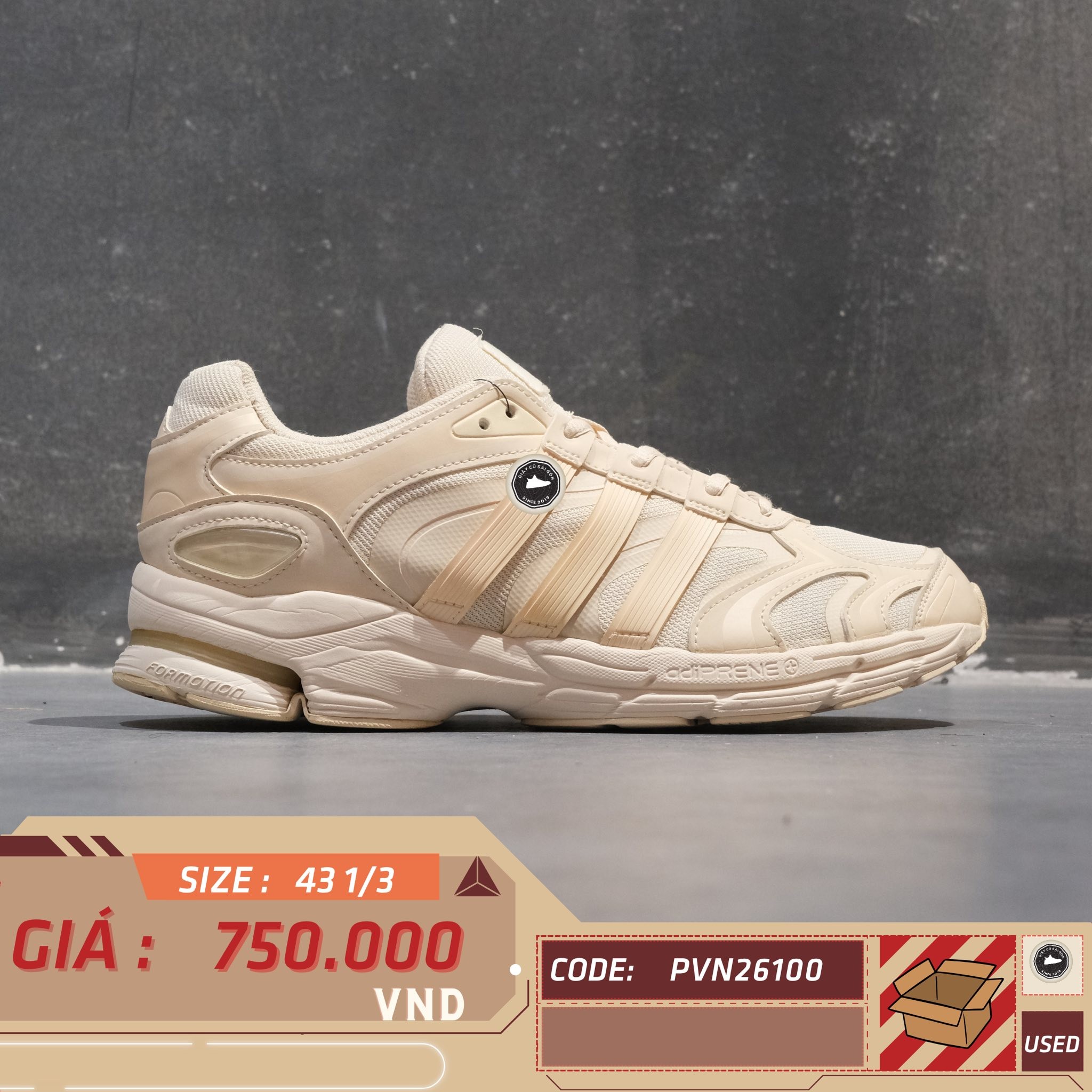 Adidas Supernova Cushion 7 Aluminium Magic Beige - GY6600 - Size 43 1/3 - GIÀY 2HAND CHÍNH HÃNG PVN26100