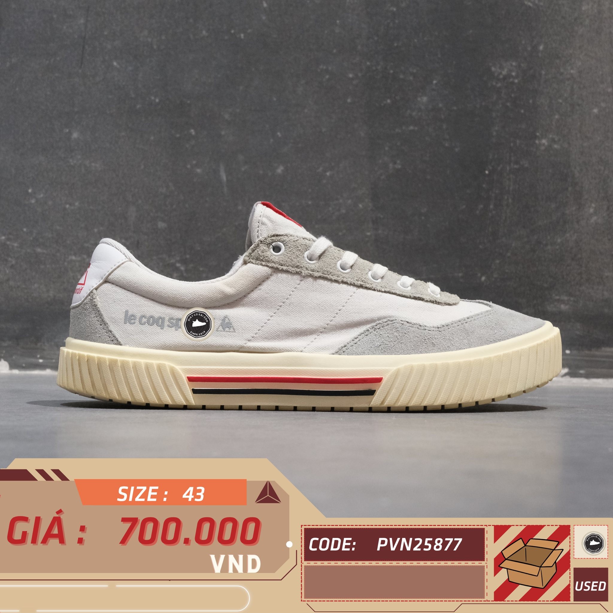 Le Coq Sportif Ferneti Grey - Q9123CVC21 - Size 43 - GIÀY 2HAND CHÍNH HÃNG PVN25877