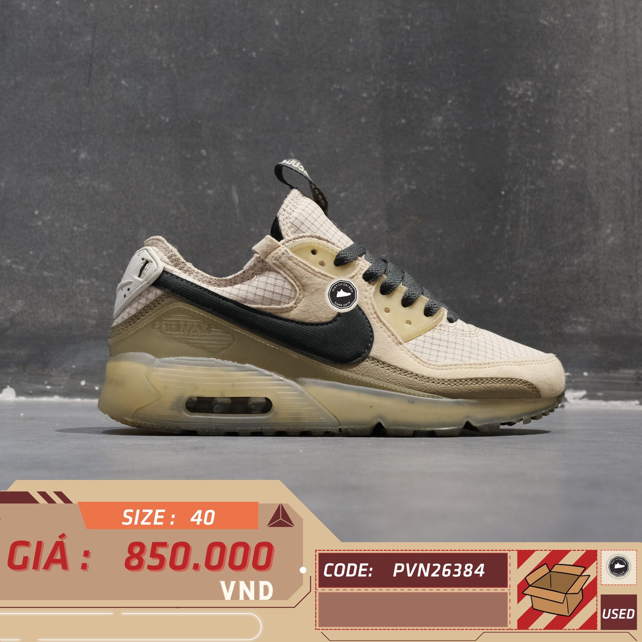 Nike Air Max 90 Terrascape Rattan - DH4677-200 - Size 40 - GIÀY 2HAND CHÍNH HÃNG PVN26384