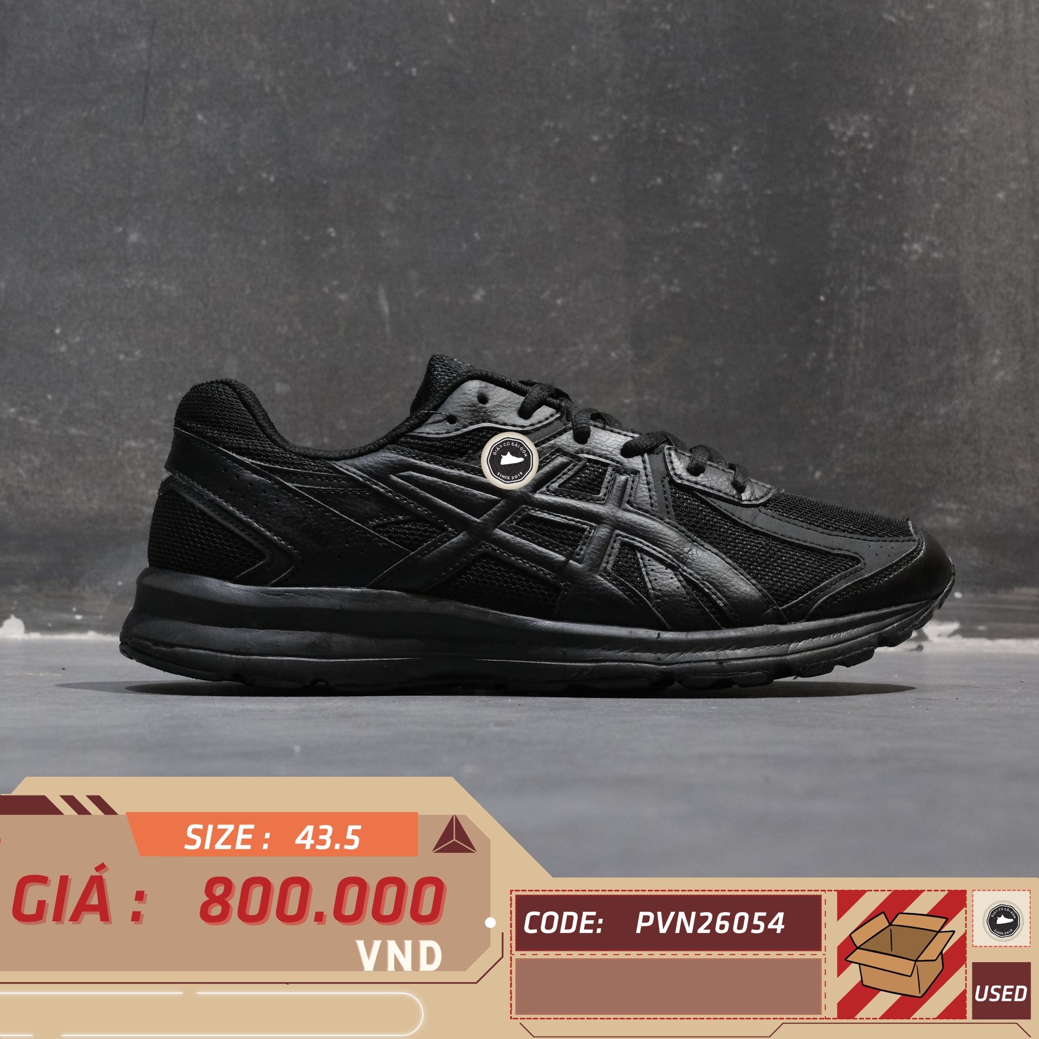 Asics Jog 100S 'Triple Black' - 1201A325 - Size 43.5 - GIÀY 2HAND CHÍNH HÃNG PVN26054