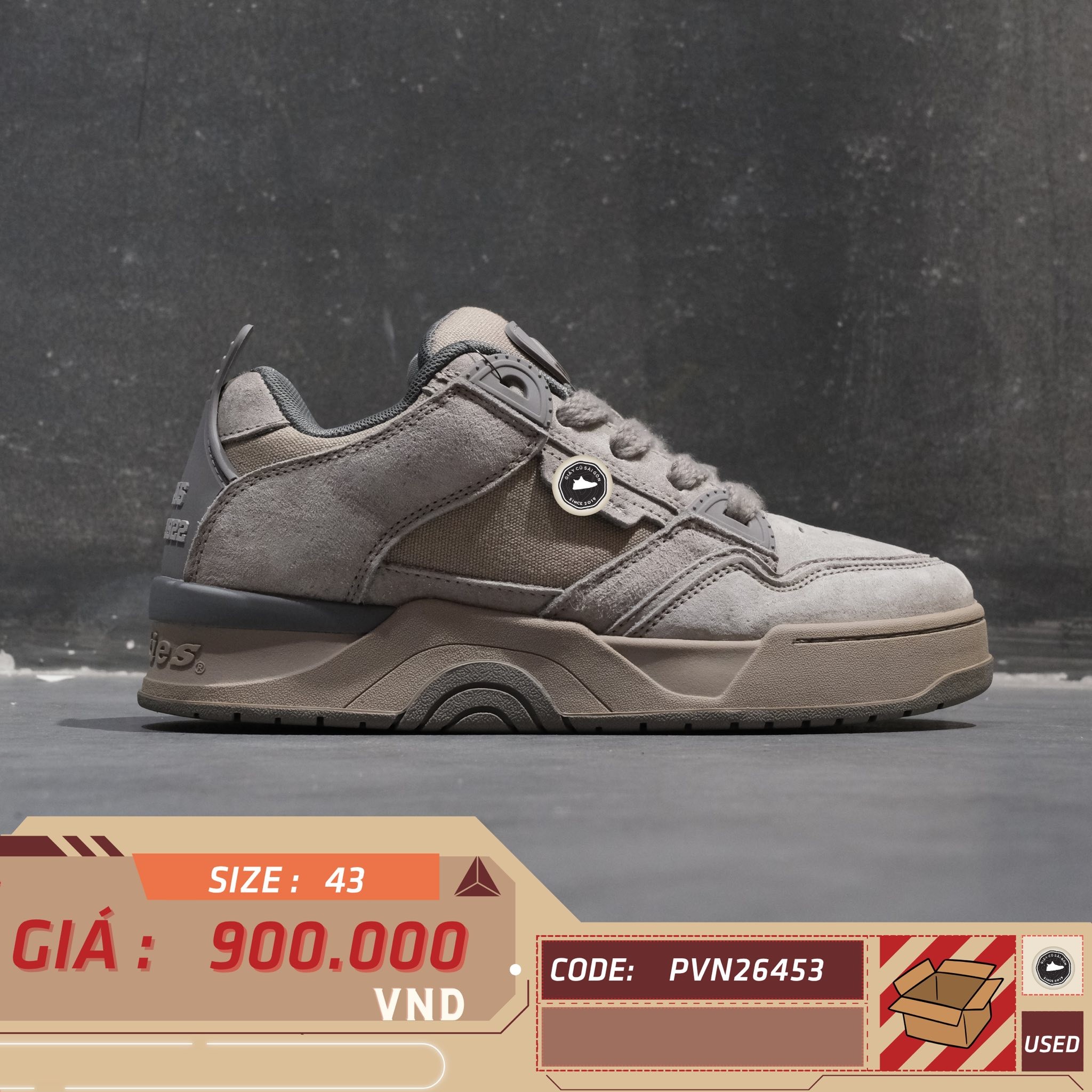 Dickies Texas Since 1922 Low-Top 'Grey Beige' - 243M50LXS17D - Size 43 - GIÀY 2HAND CHÍNH HÃNG PVN26453