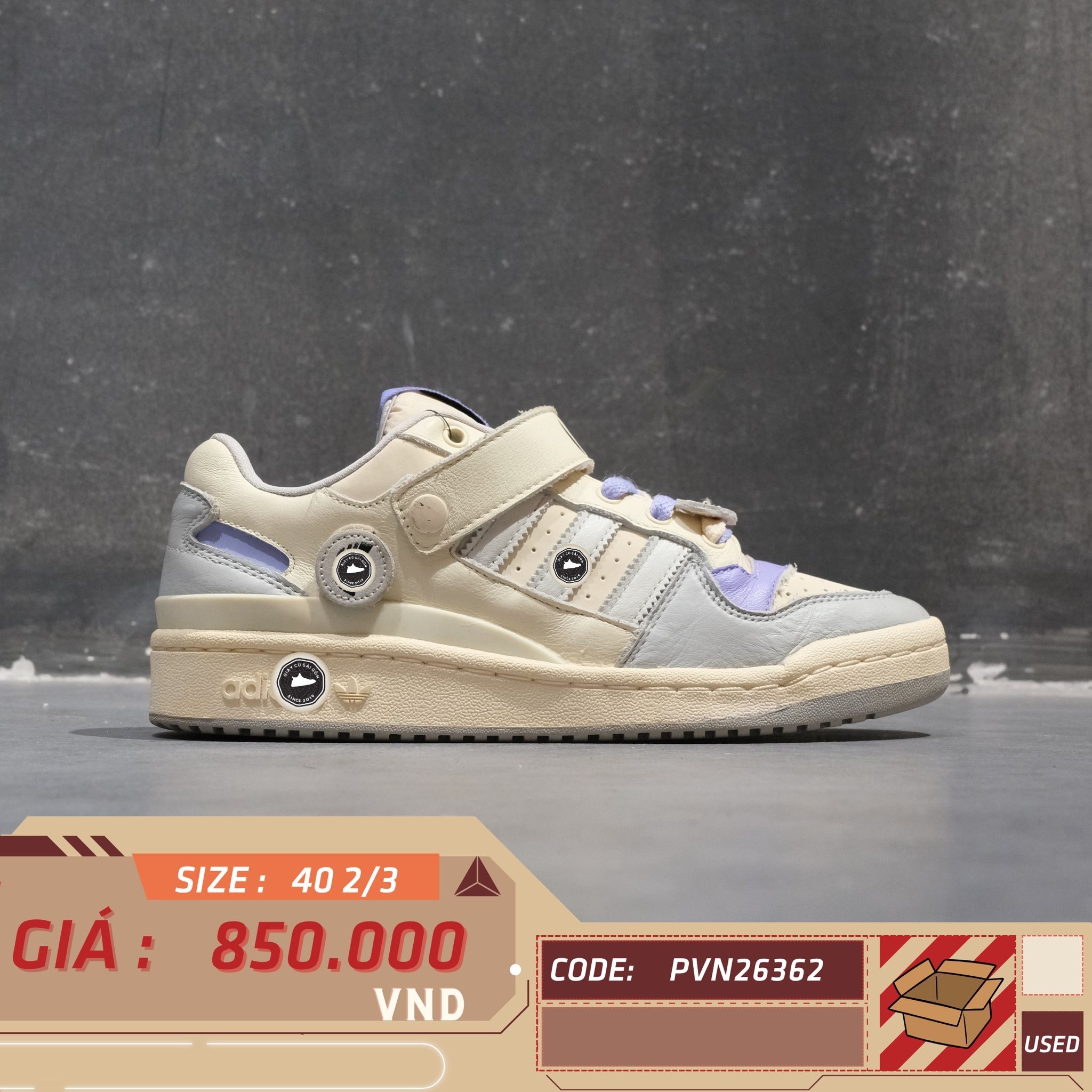 adidas Forum Low Smiley Face - GW4426 - Size 40 2/3 - GIÀY 2HAND CHÍNH HÃNG PVN26362
