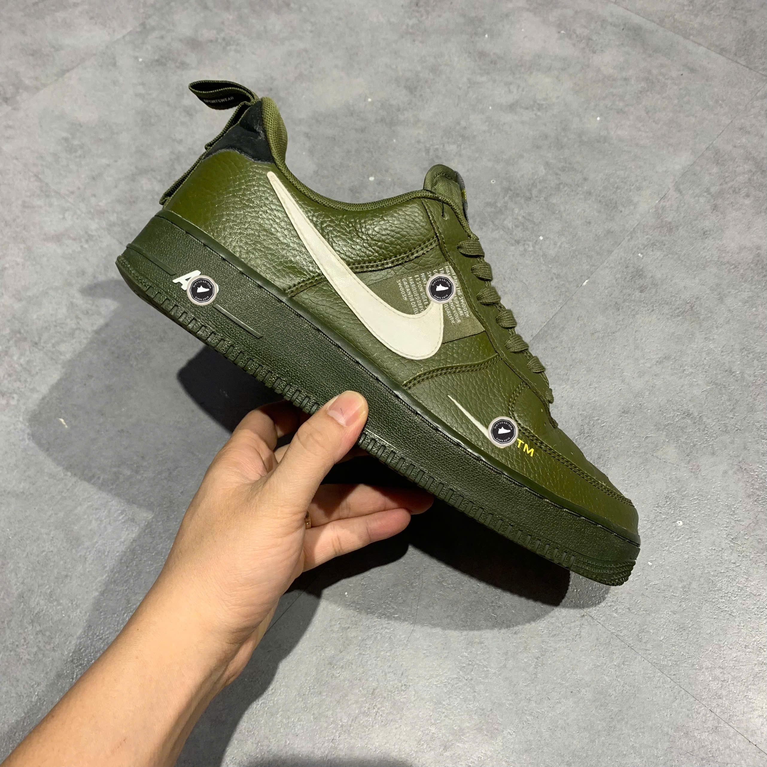 Nike Air Force 1 Low '07 LV8 Utility Olive Canvas - AJ7747-300 - Size 43 - GIÀY 2HAND CHÍNH HÃNG PVN26240