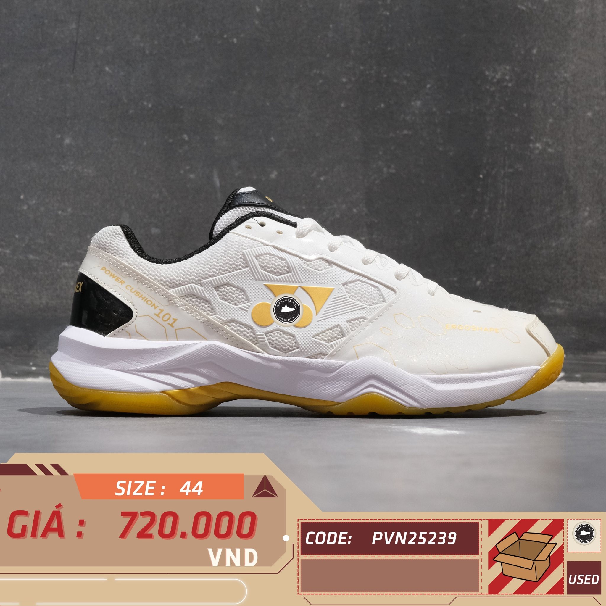Yonex Power Cushion 101CR White Gold - Size 44 - GIÀY 2HAND CHÍNH HÃNG PVN25239