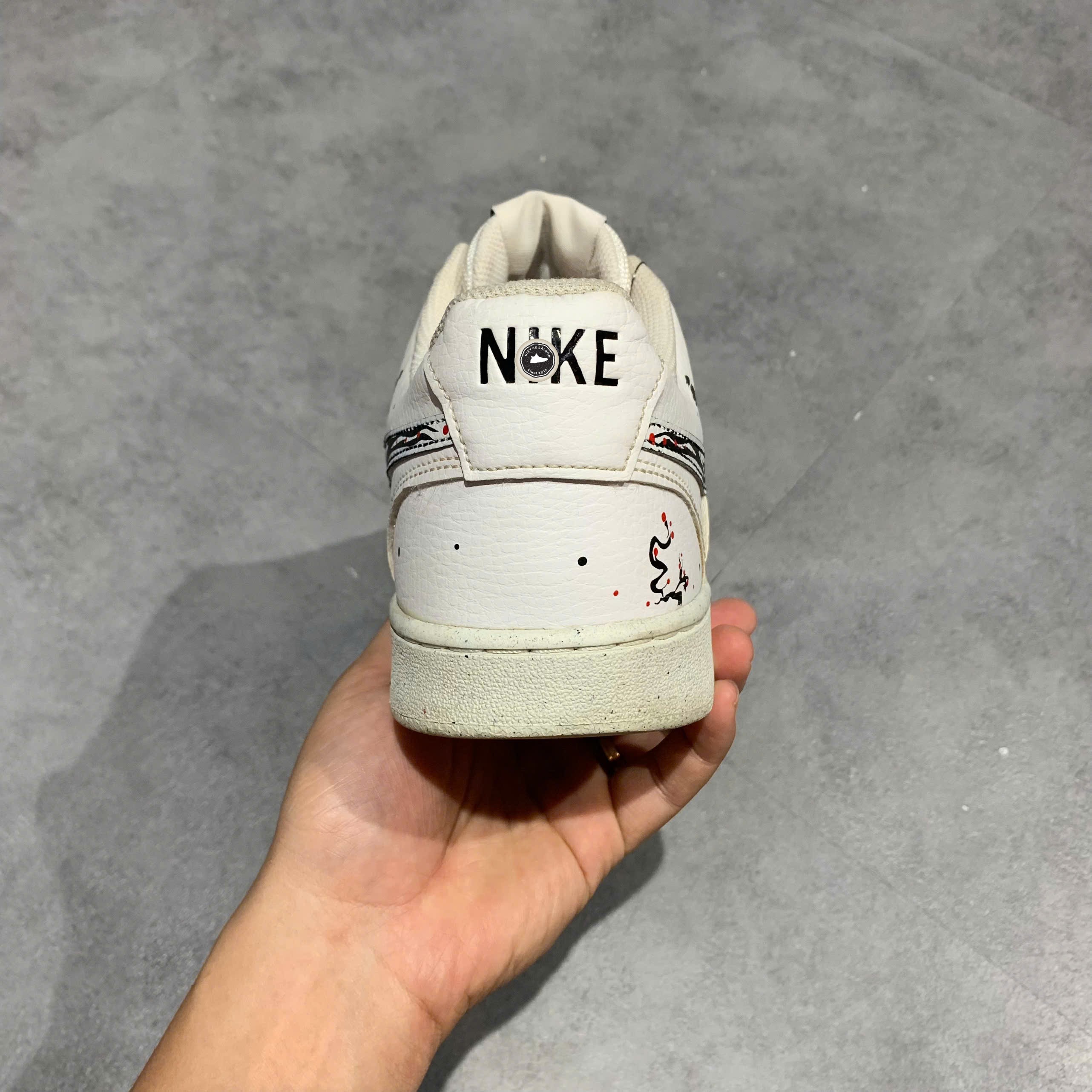 Nike Court Vision Low Next Nature Brushstroke Swoosh  - DH2987-101 - Size 44.5 - GIÀY 2HAND CHÍNH HÃNG PVN25909