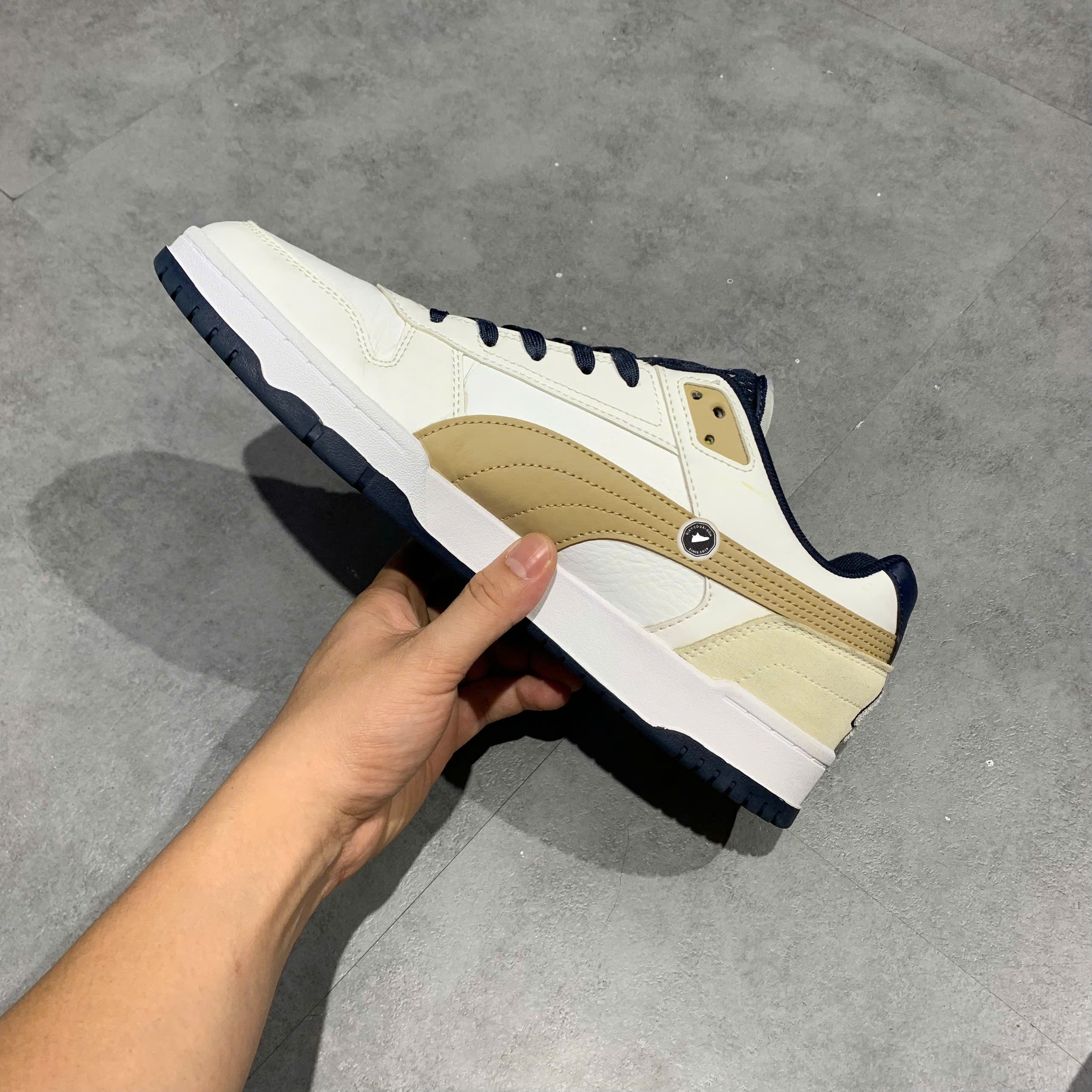 Puma RBD Game Low Retro Club White Navy Tan - 395075-01 - Size 45 - GIÀY 2HAND CHÍNH HÃNG PVN25269