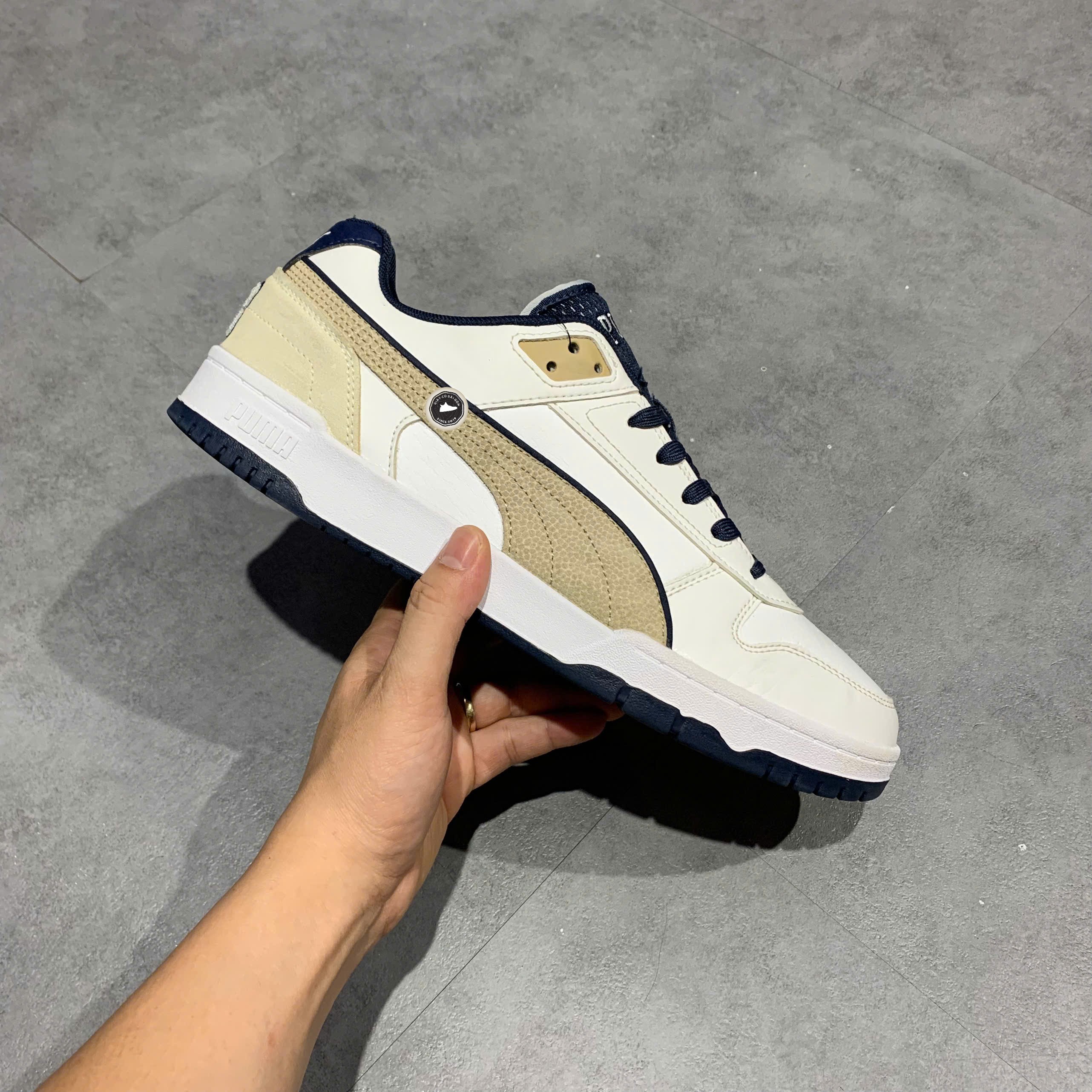 Puma RBD Game Low Retro Club White Navy Tan - 395075-01 - Size 45 - GIÀY 2HAND CHÍNH HÃNG PVN25269
