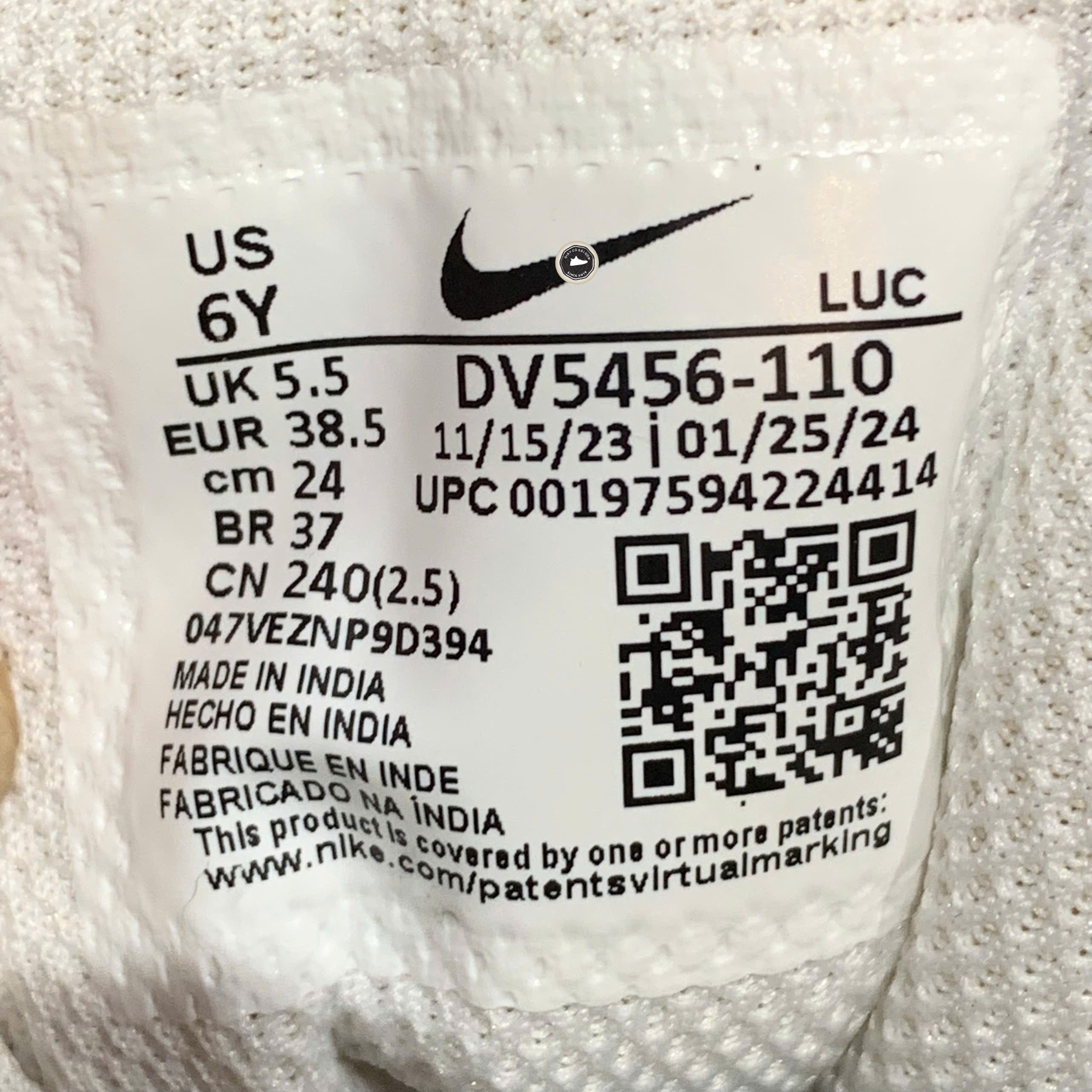 Nike Court Borough Low Recraft GS White Hyper Royal - DV5456 110 - Size 38.5 - GIÀY 2HAND CHÍNH HÃNG PVN22908