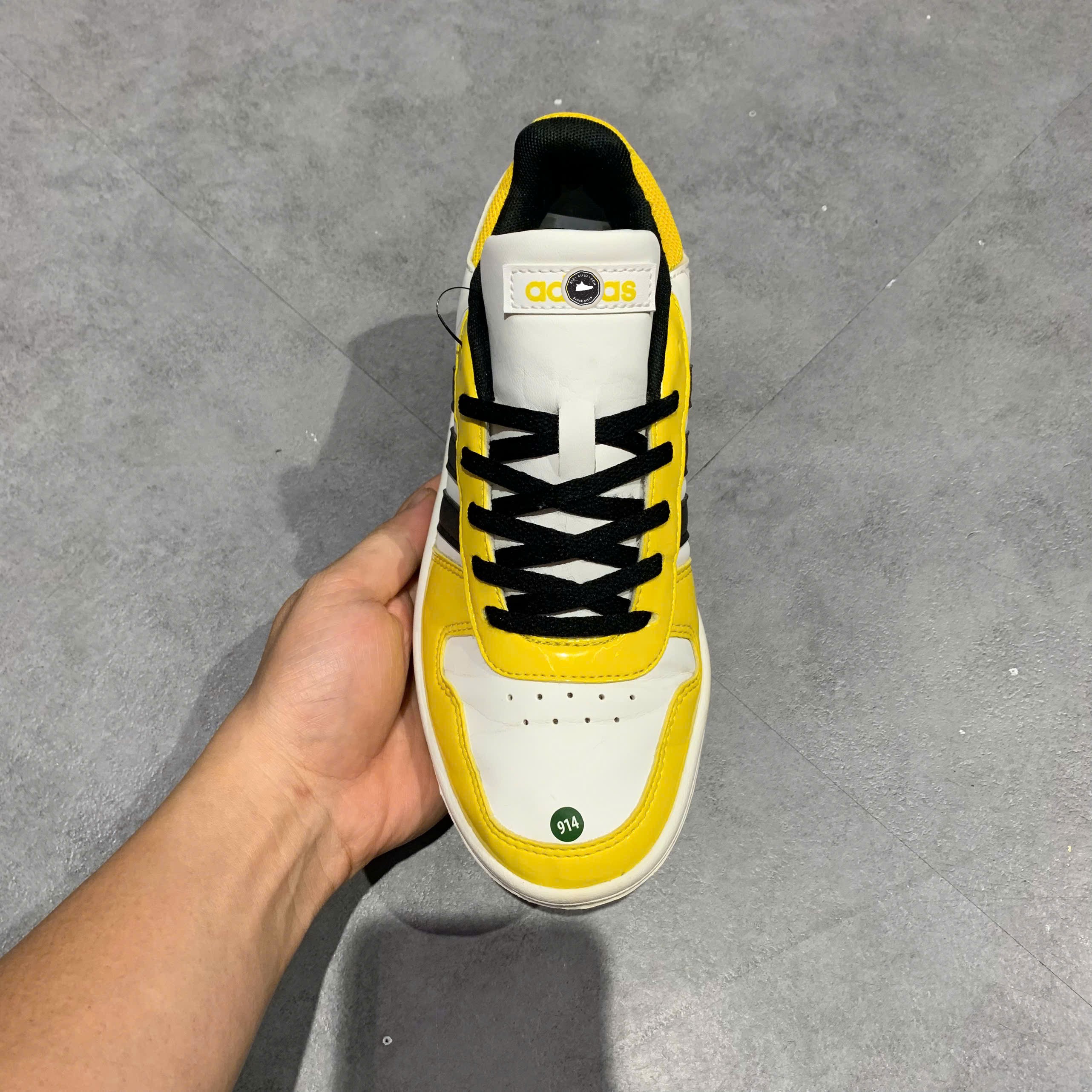 Adidas Hoops 2.0 White Yellow Black - H01212 - Size 36 2/3 - GIÀY 2HAND CHÍNH HÃNG PVN22926