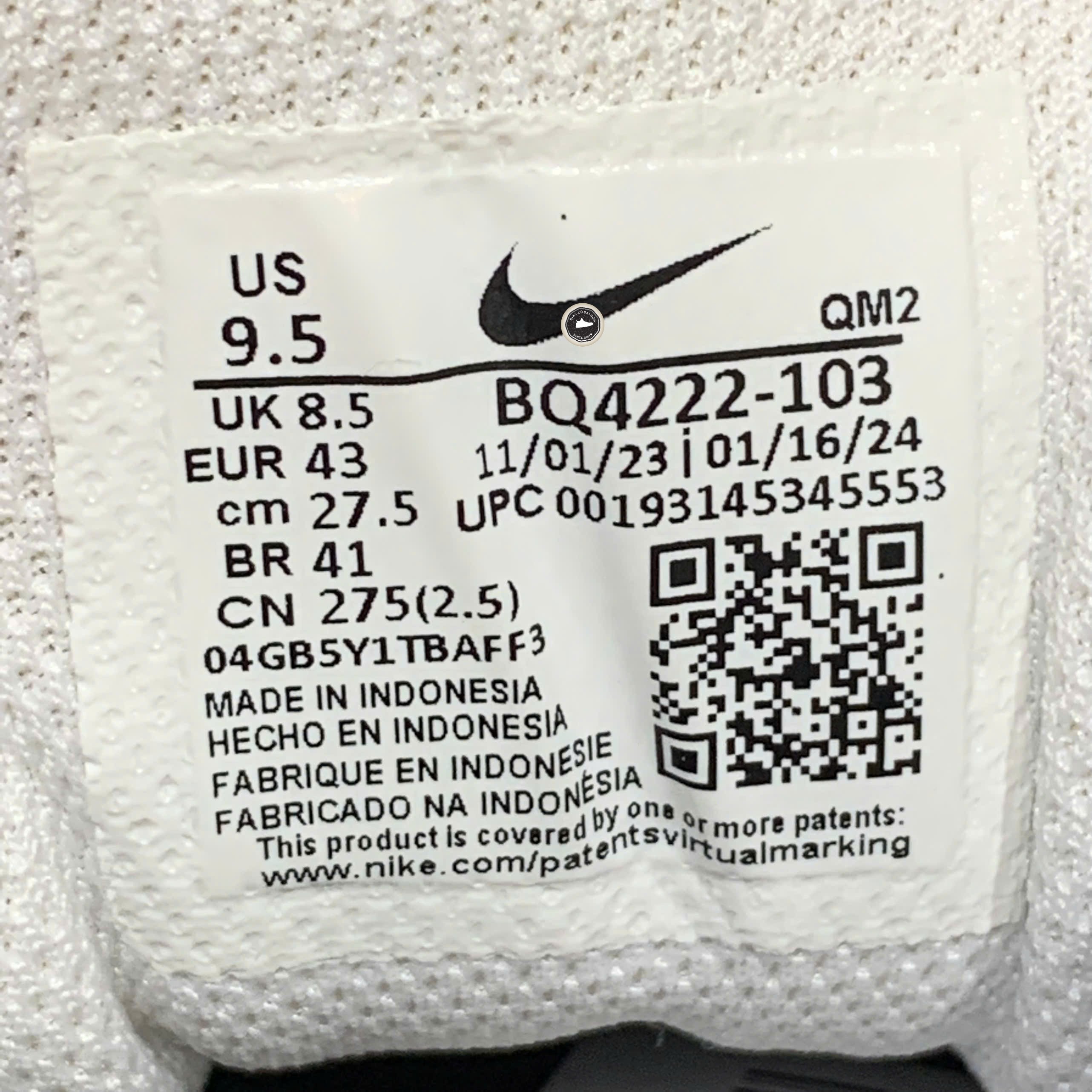 Nike Court Royale AC 'White Black' - BQ4222 103 - Size 43 - GIÀY 2HAND CHÍNH HÃNG PVN23599