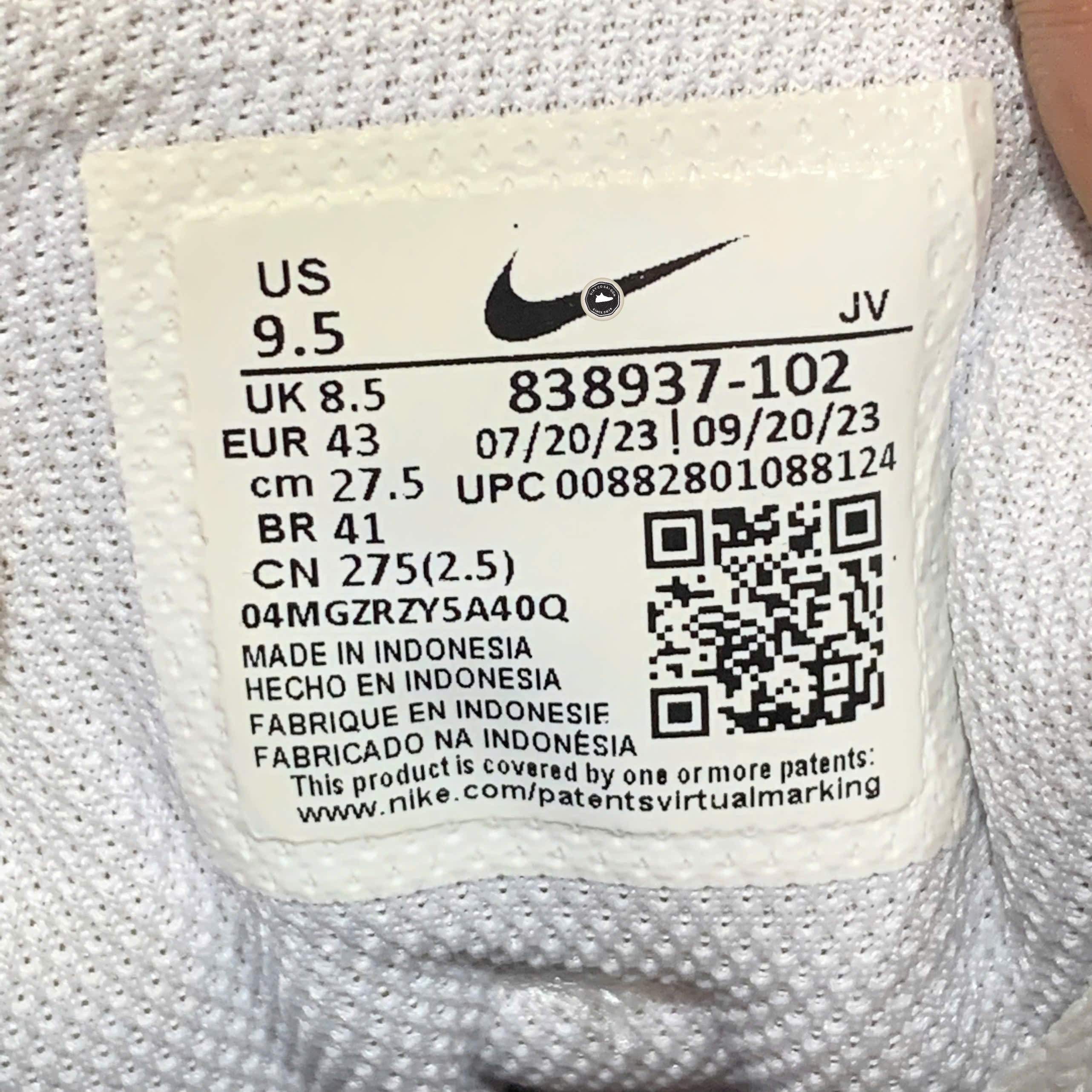 Nike Court Borough Low 'White Black Red' - 838937 102 - Size 43 - GIÀY 2HAND CHÍNH HÃNG PVN23524