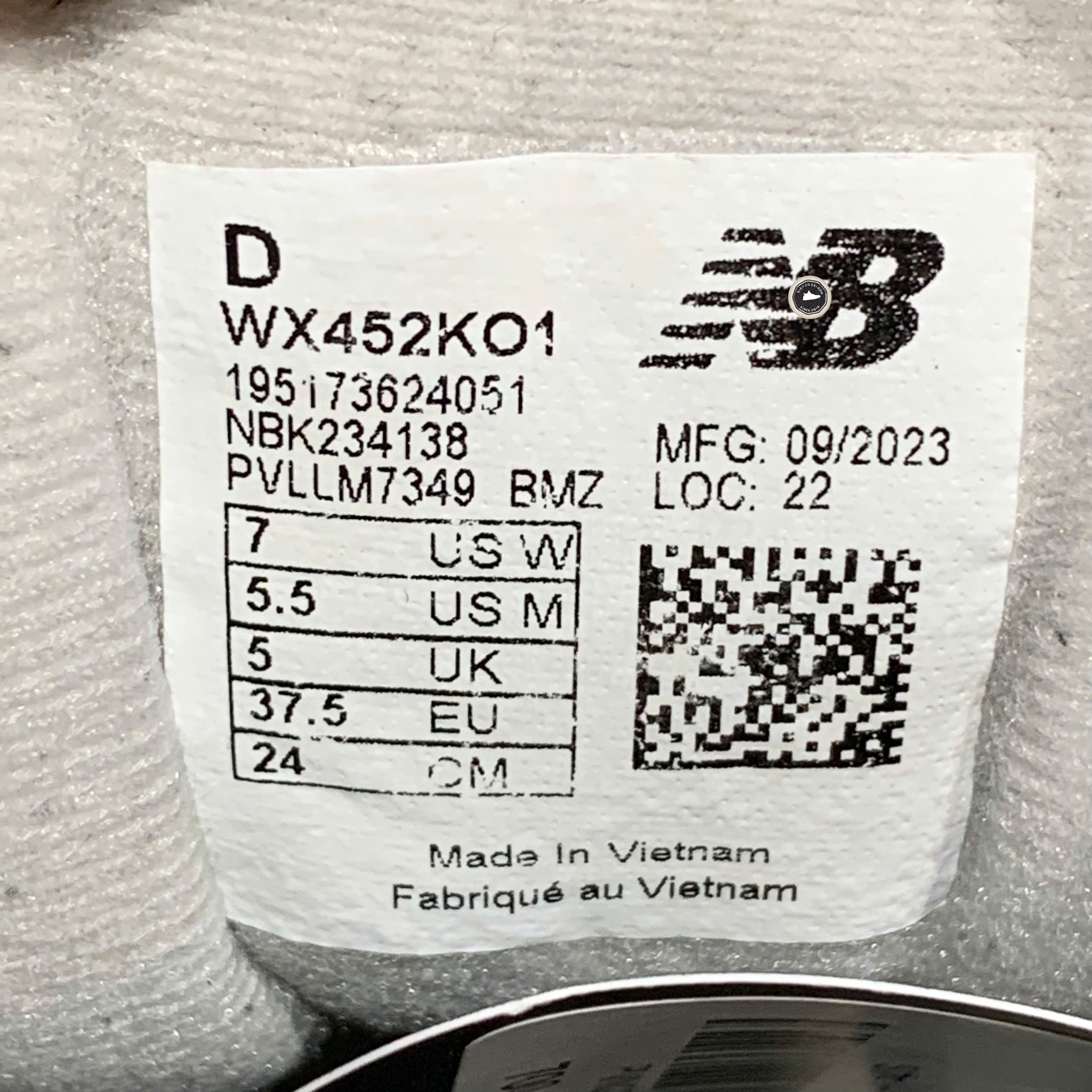 New Balance 452 Grey White - WX452KO1 - Size 37.5 - GIÀY 2HAND CHÍNH HÃNG PVN23821