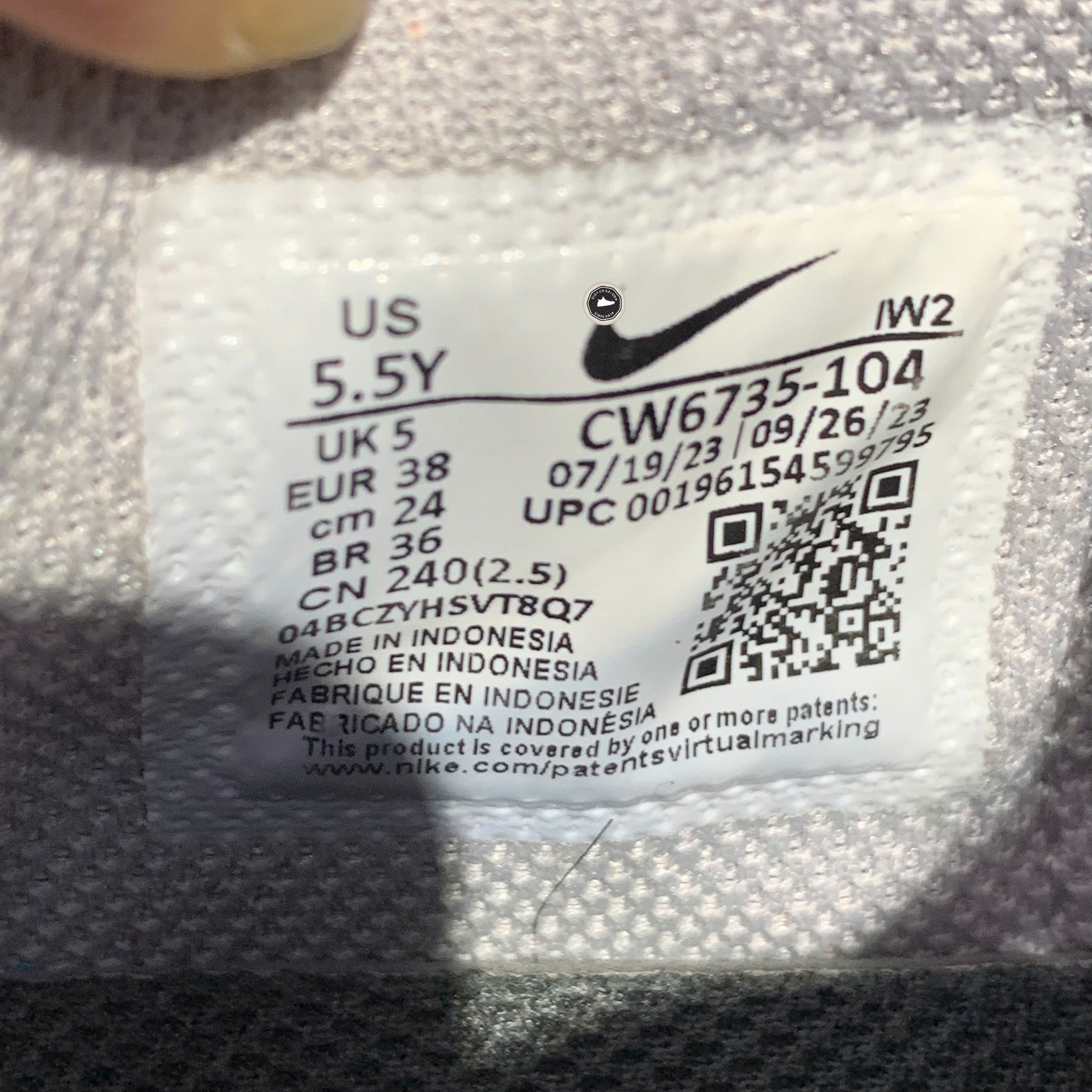 Nike Team Hustle D 10 GS - CW6735 104 - Size 38 - GIÀY 2HAND CHÍNH HÃNG 24001