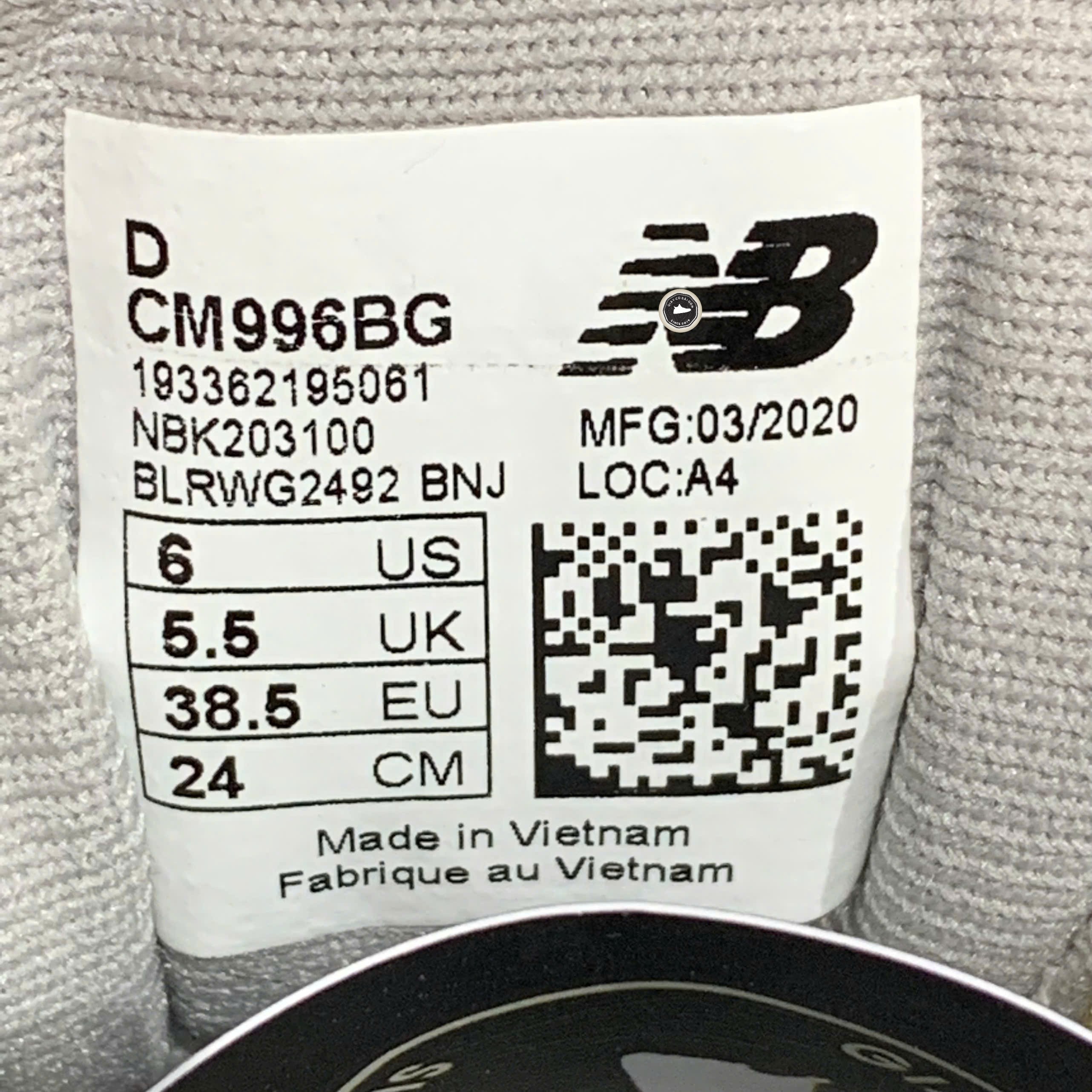 New Balance 996 Grey Silver - CM996BG - Size 38.5 - GIÀY 2HAND CHÍNH HÃNG PVN23374