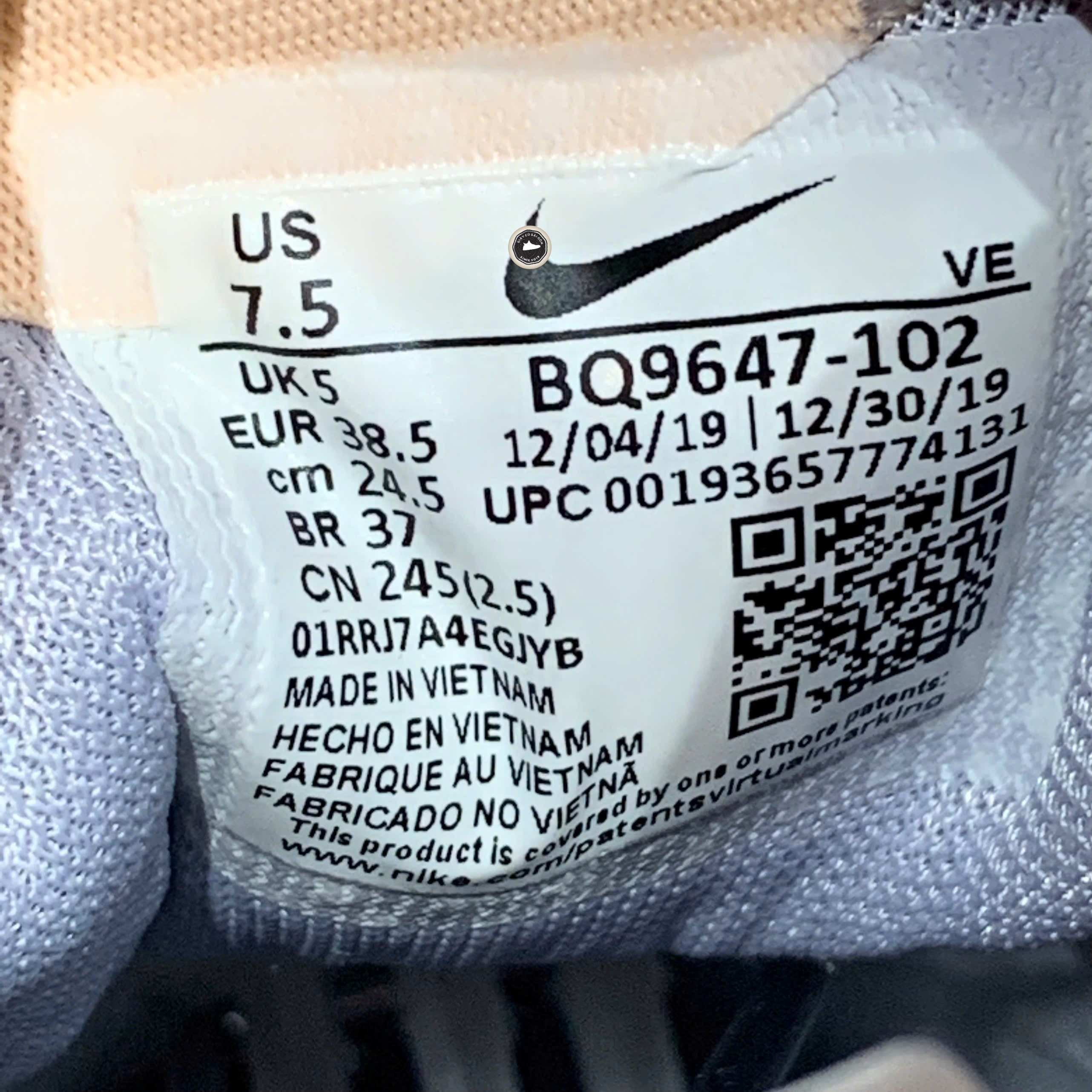 🔥 NIKE AIR ZOOM PEGASUS 37 “PALE IVORY” – SIZE 38.5 – PVN23883 – CHÍNH HÃNG