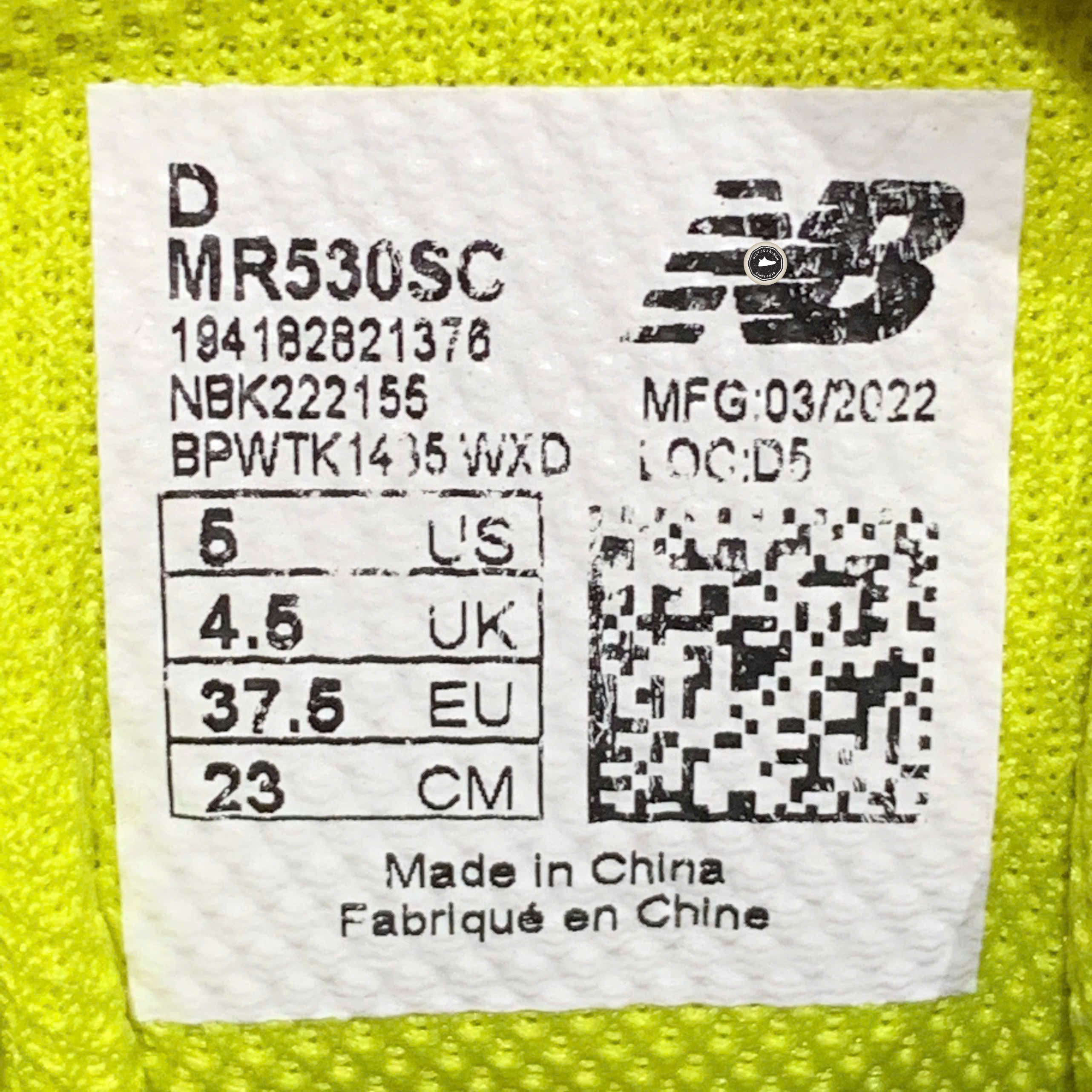 New Balance 530 Silver Yellow - MR530SC - Size 37.5 - GIÀY 2HAND CHÍNH HÃNG PVN23908