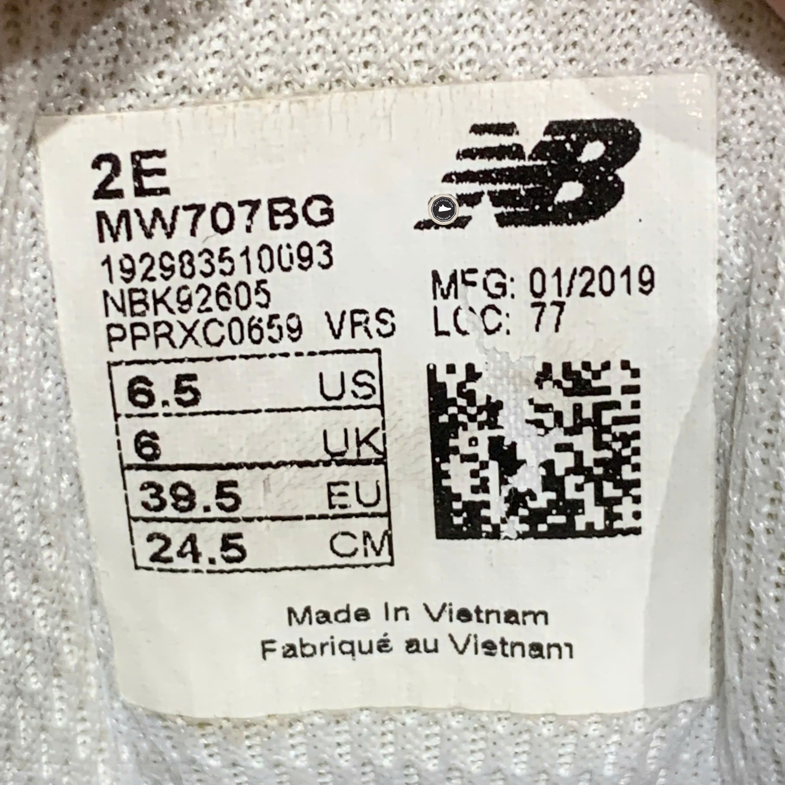 New Balance 707 'Black Grey' - 2E MW707BG - Size 39.5 - GIÀY 2HAND CHÍNH HÃNG 23274