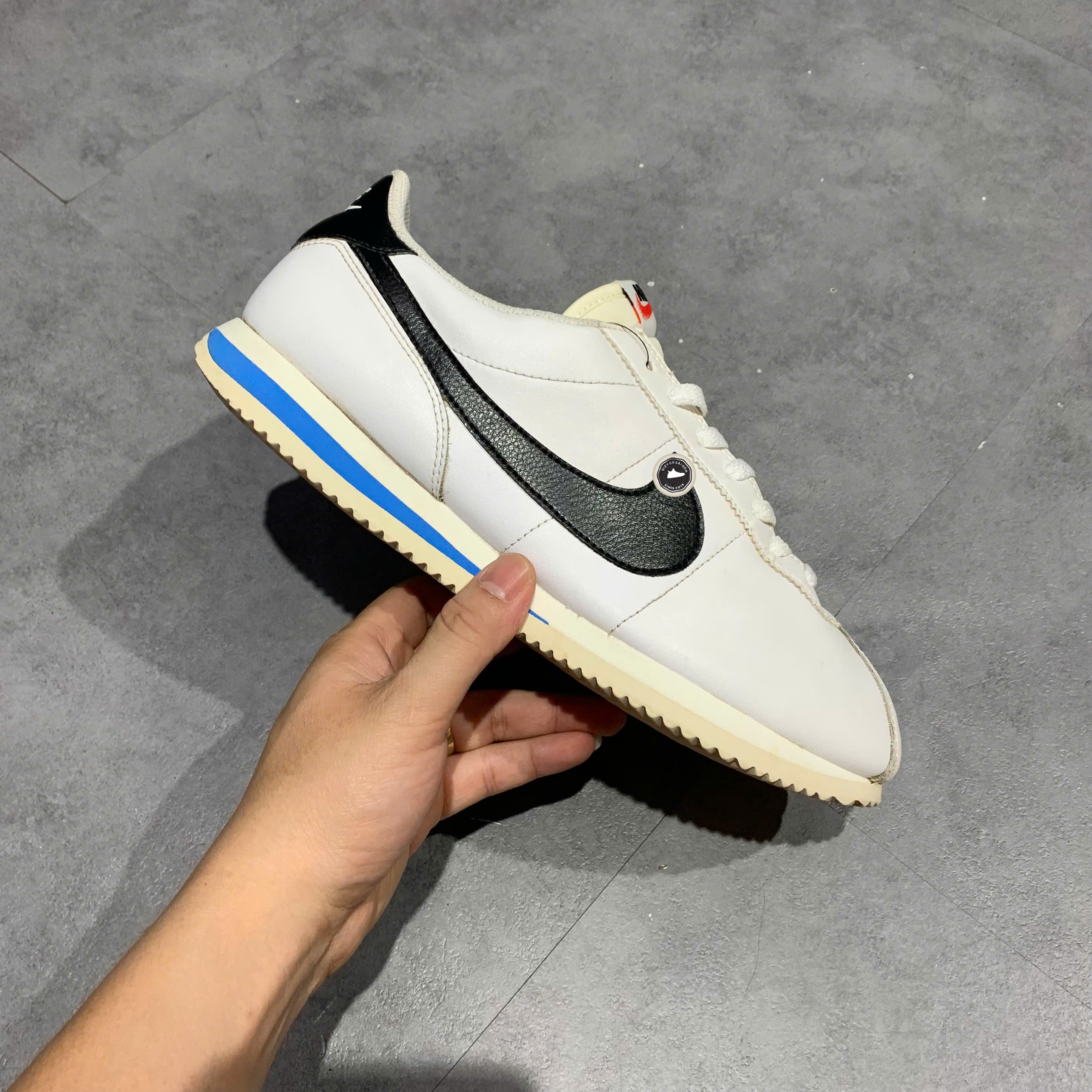 Nike Cortez '23 White Black Light Photo Blue - DM4044 100 - Size 42.5 - GIÀY 2HAND CHÍNH HÃNG PVN24098