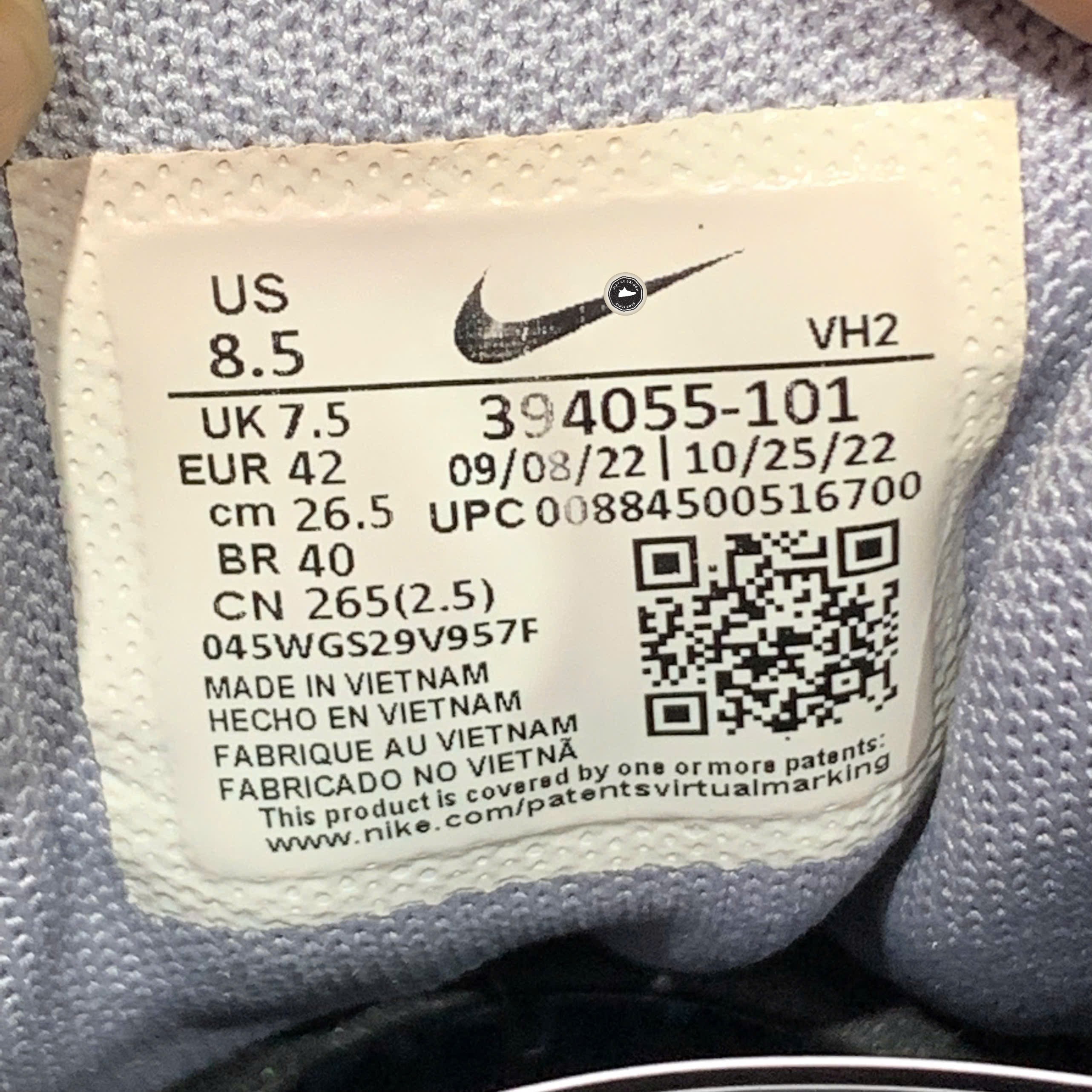 Nike Initiator White Obsidian Metallic Cool Grey - 394055 101 - Size 42 - GIÀY 2HAND CHÍNH HÃNG PVN24144