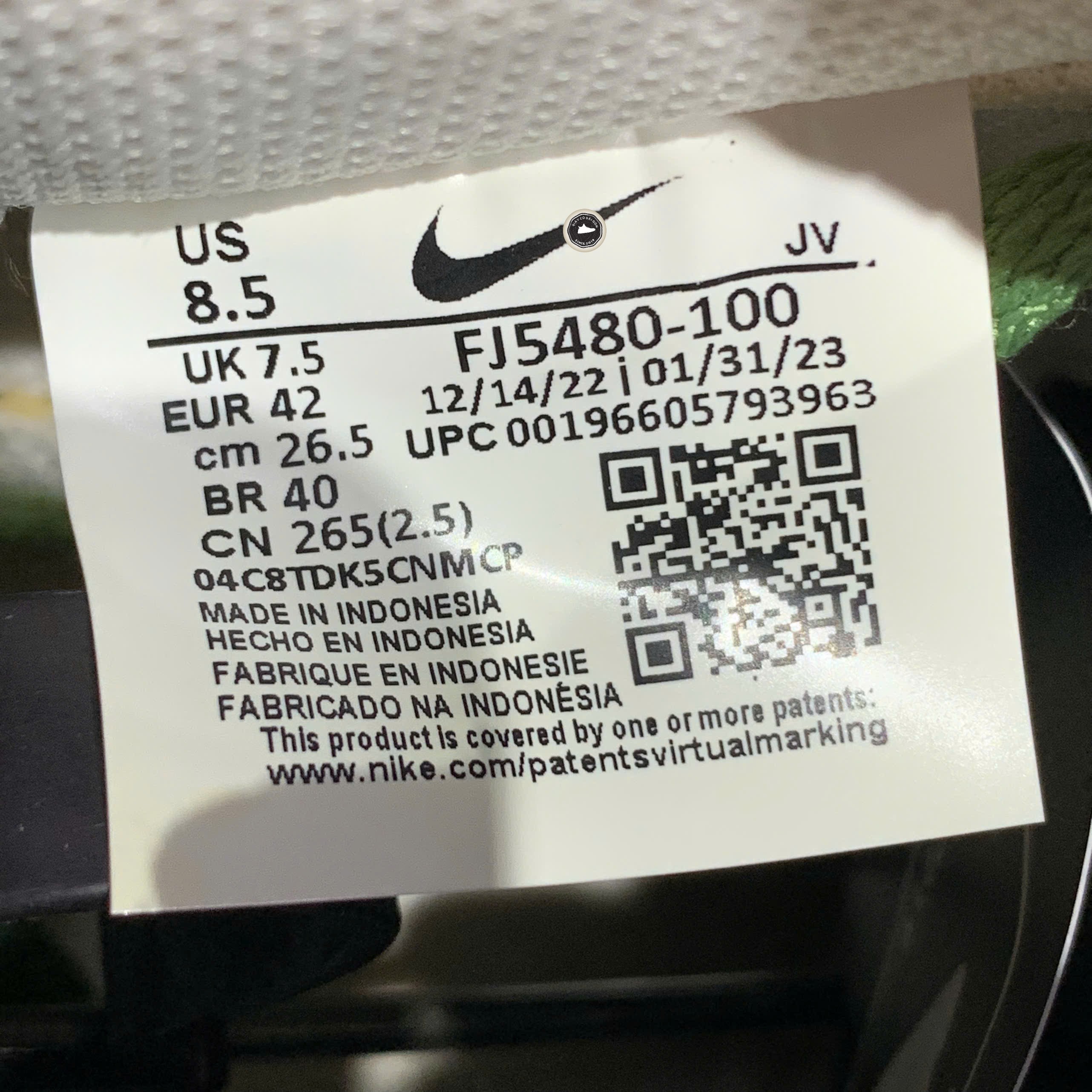 Nike Court Vision Low 'White Oil Green' - FJ5480 100 - Size 42 - GIÀY 2HAND CHÍNH HÃNG PVN24517