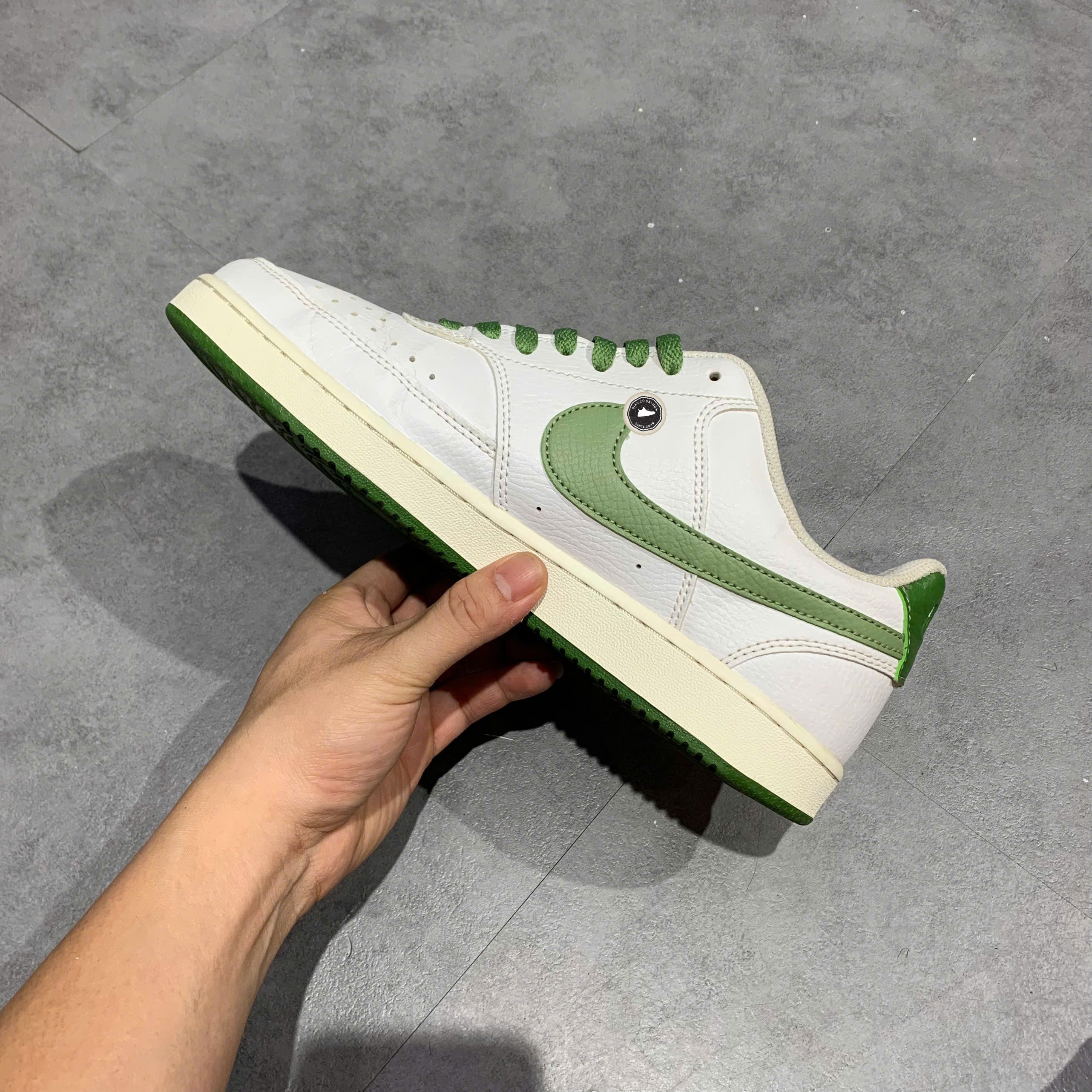 Nike Court Vision Low 'White Oil Green' - FJ5480 100 - Size 42 - GIÀY 2HAND CHÍNH HÃNG PVN24517